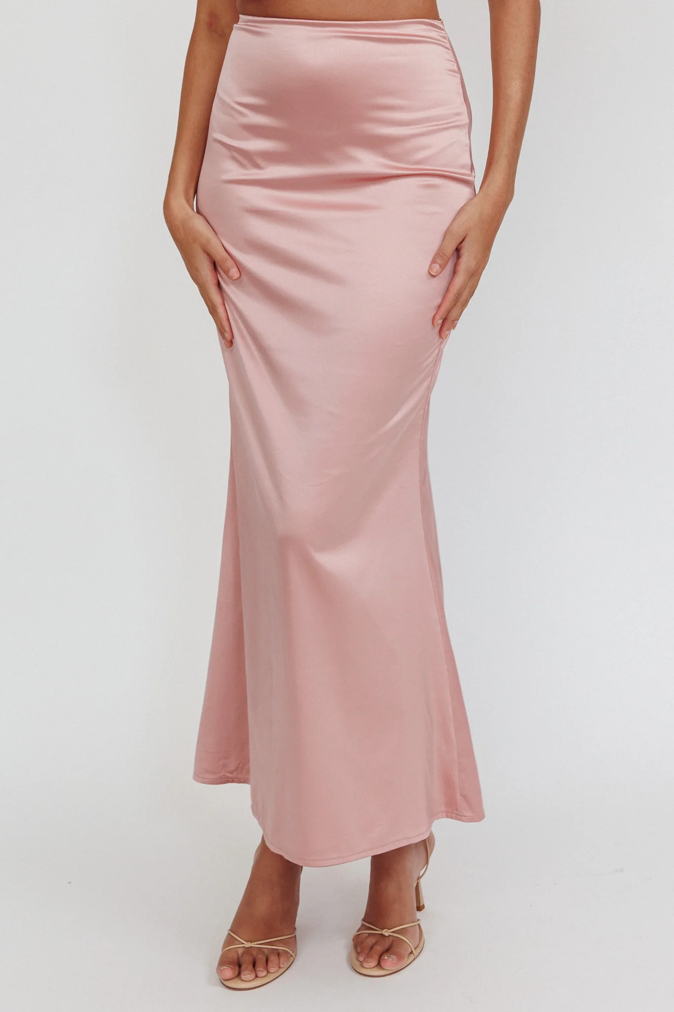Like A Dove Satin Maxi Skirt Mauve - Sonourner