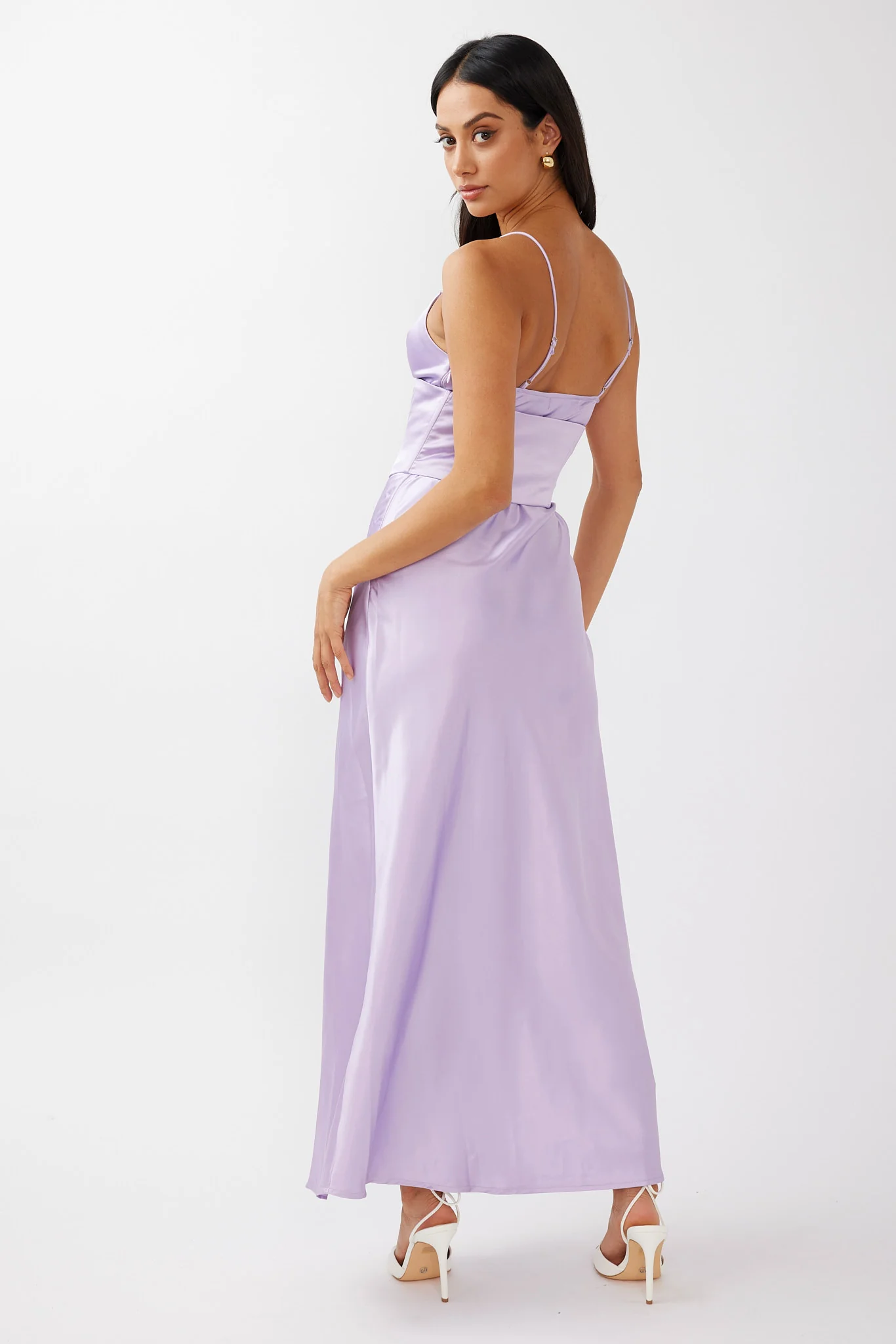 Downtown Cami Strap Corset Waist Dress Lilac - Sonourner
