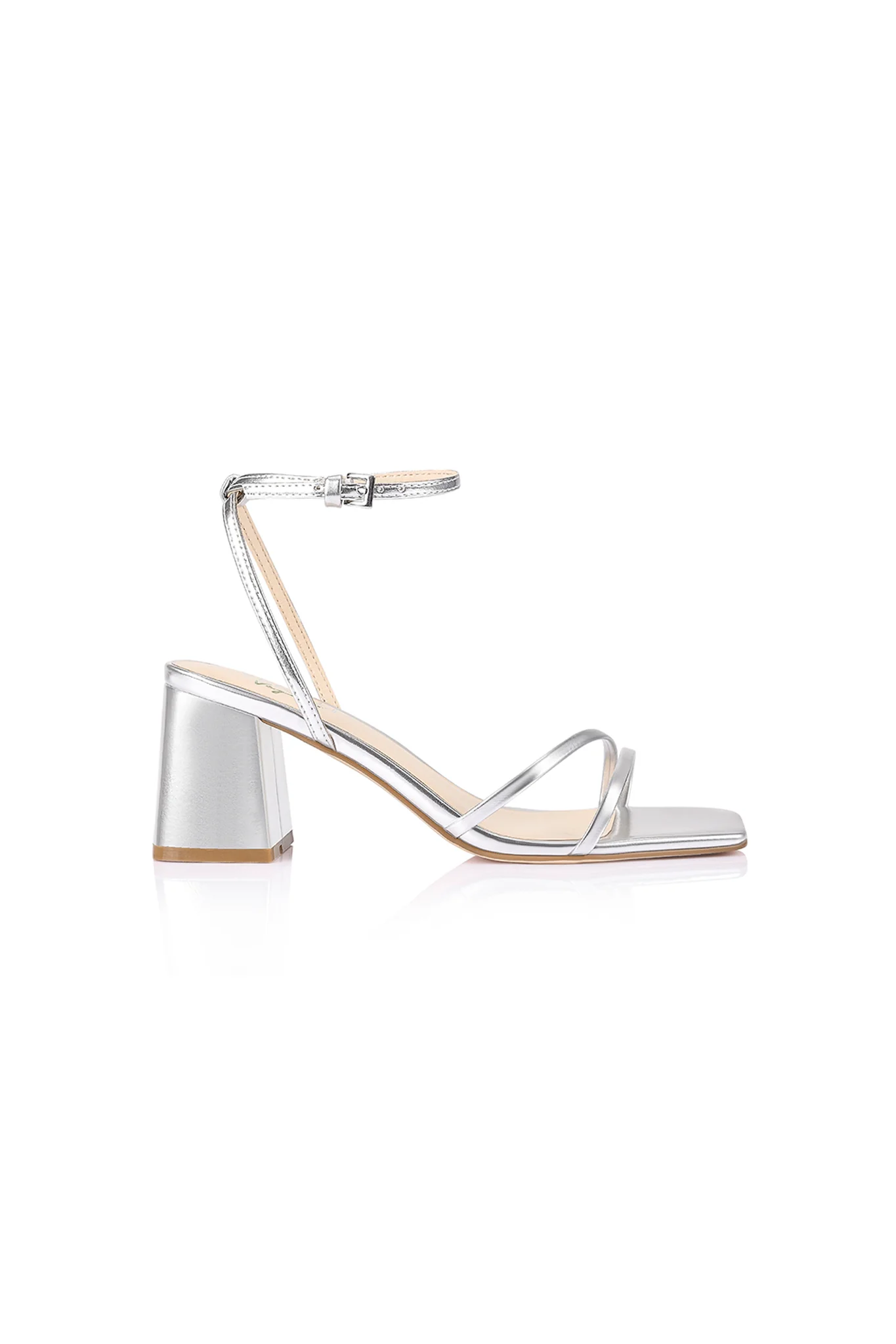 VERALi Stevie Block Heel Sandal Silver Metallic - Sonourner