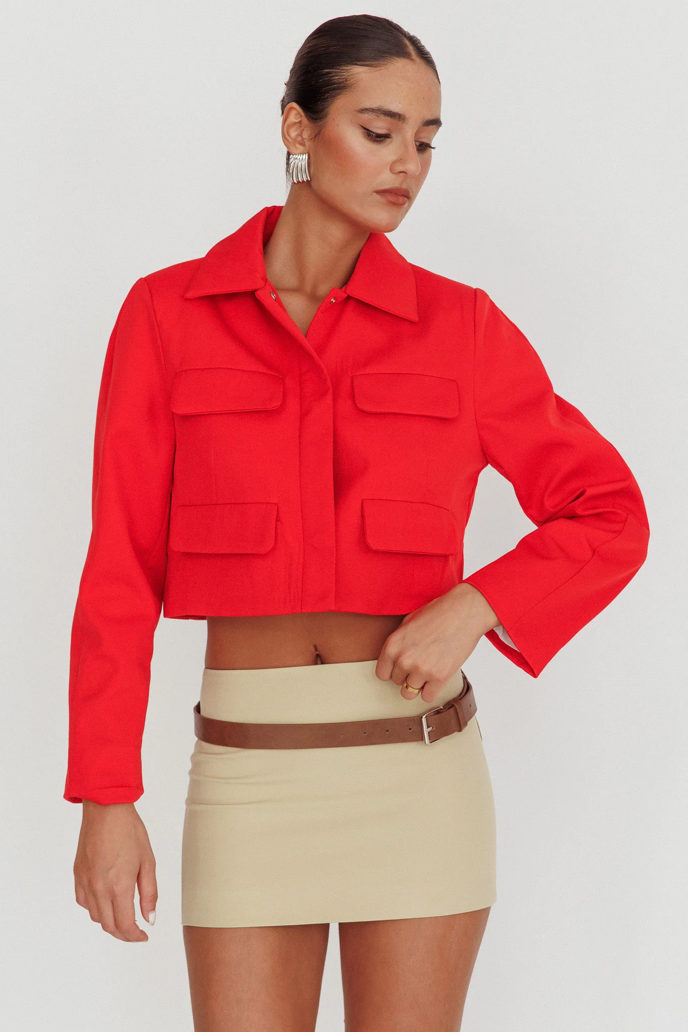 Cinder Crop Jacket Red - Sonourner