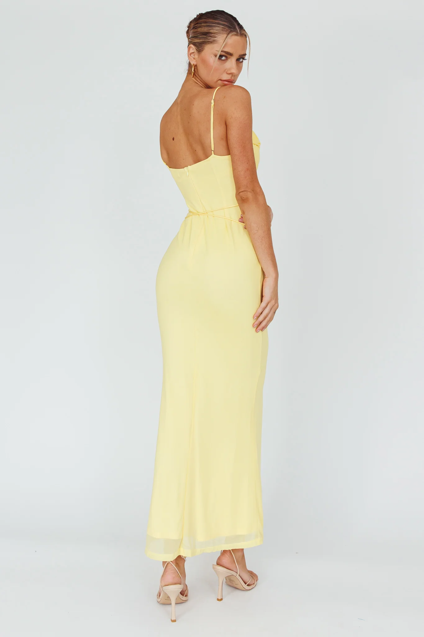 Teava Laced Waist Maxi Dress Butter - Sonourner