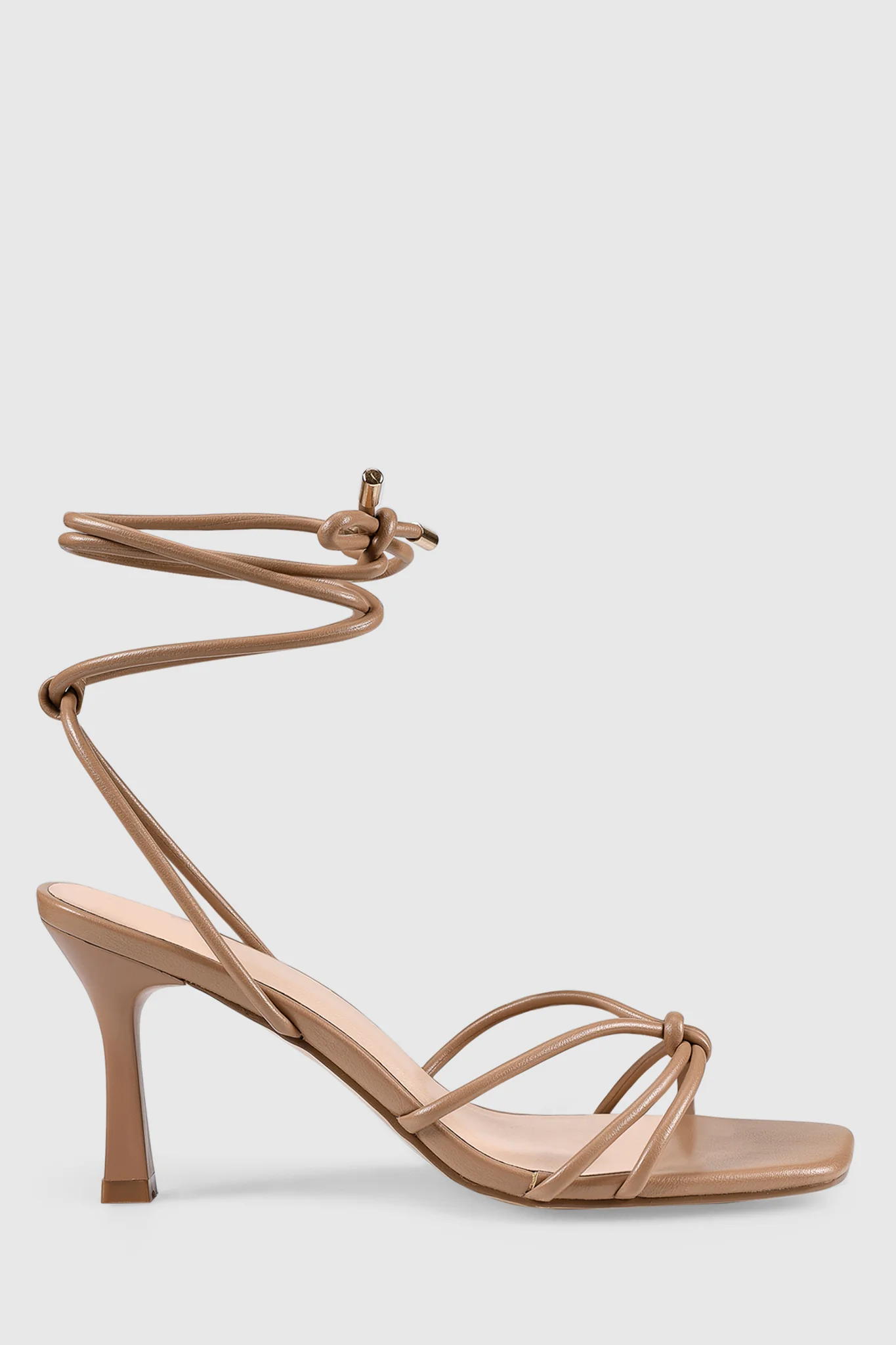 VERALi Peachy Stiletto Sandals Dark Camel Smooth - Sonourner