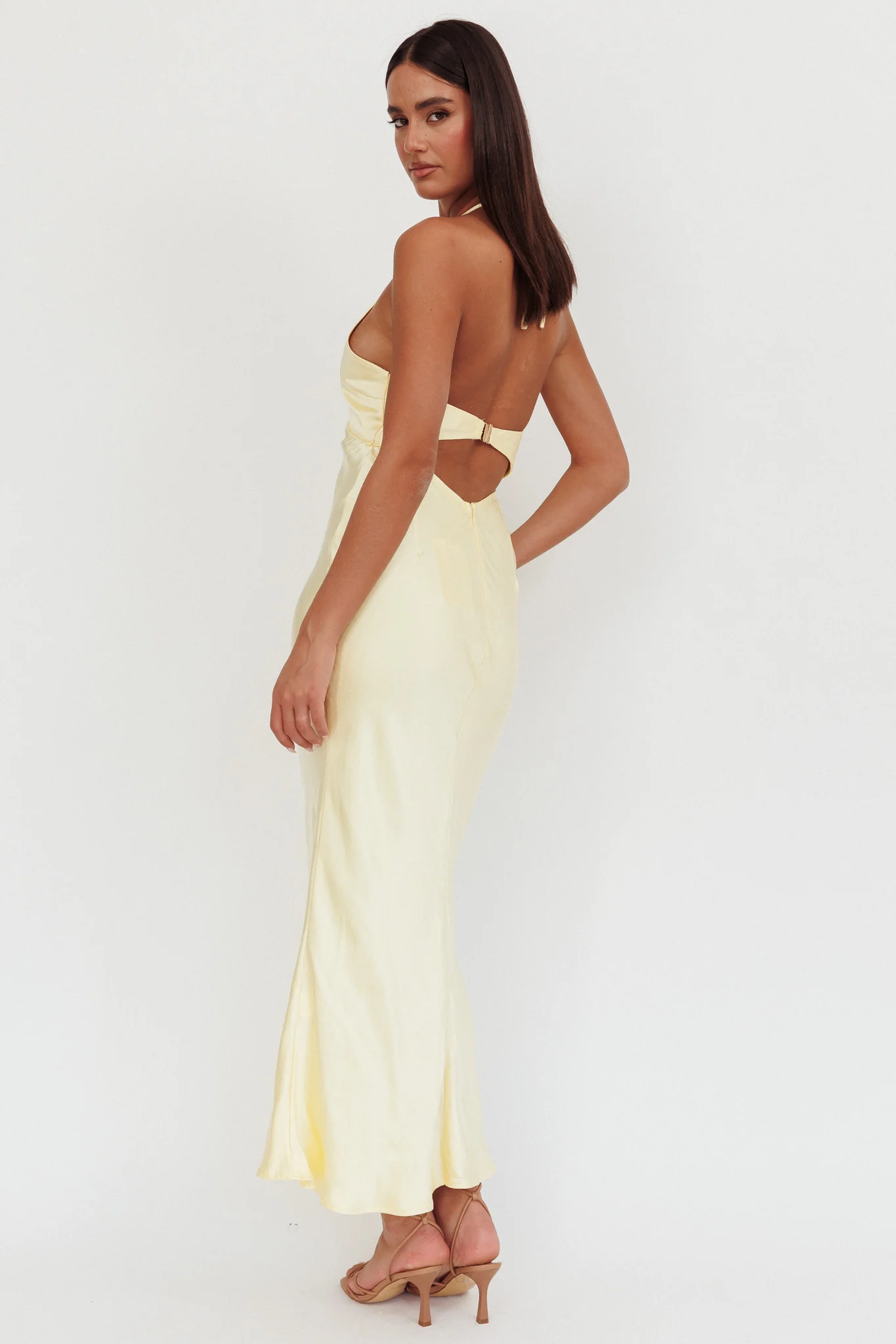 Jassinta Keyhole Bust Maxi Dress Lemon - Sonourner