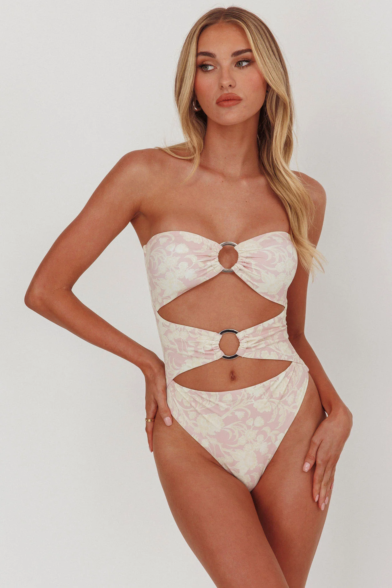 Matilda Cut-Out One Piece Swimsuit Print Mix - Sonourner