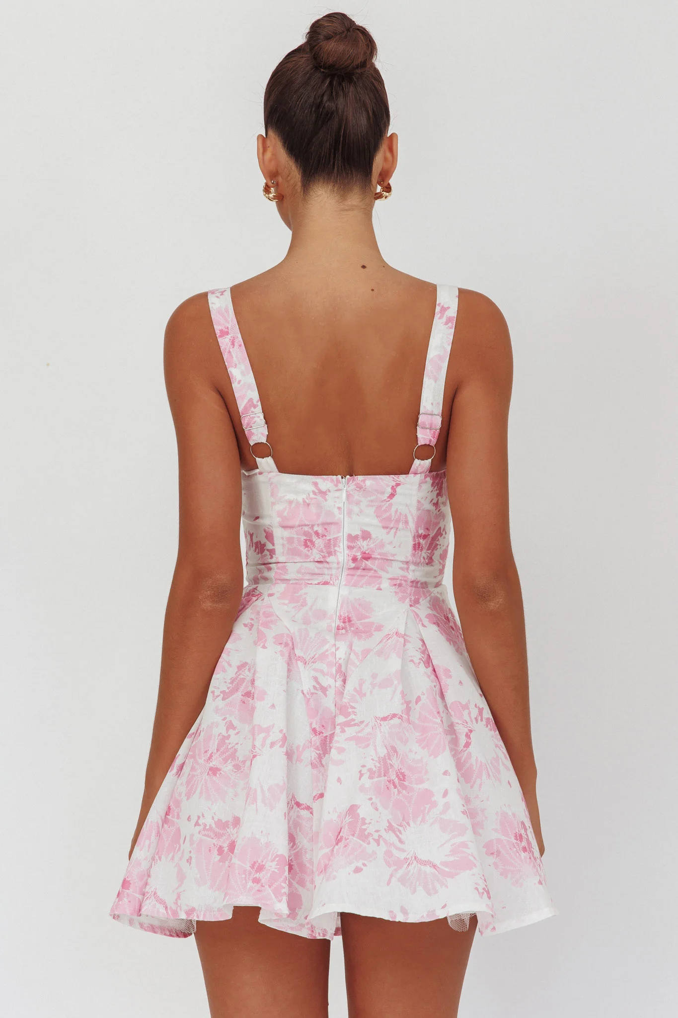 Get My Attention Off-Shoulder Mini Dress Floral Pink - Sonourner