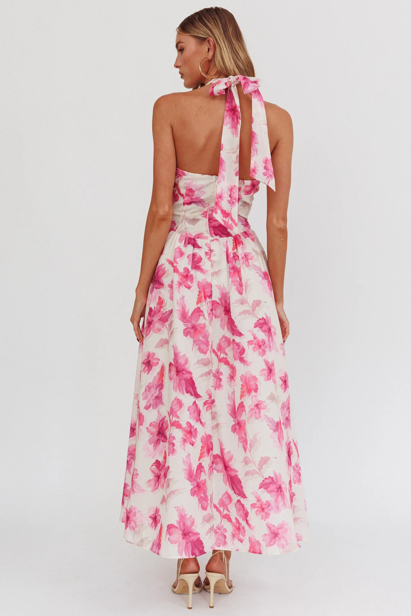 El Corazon Halterneck Dress Floral Pink - Sonourner