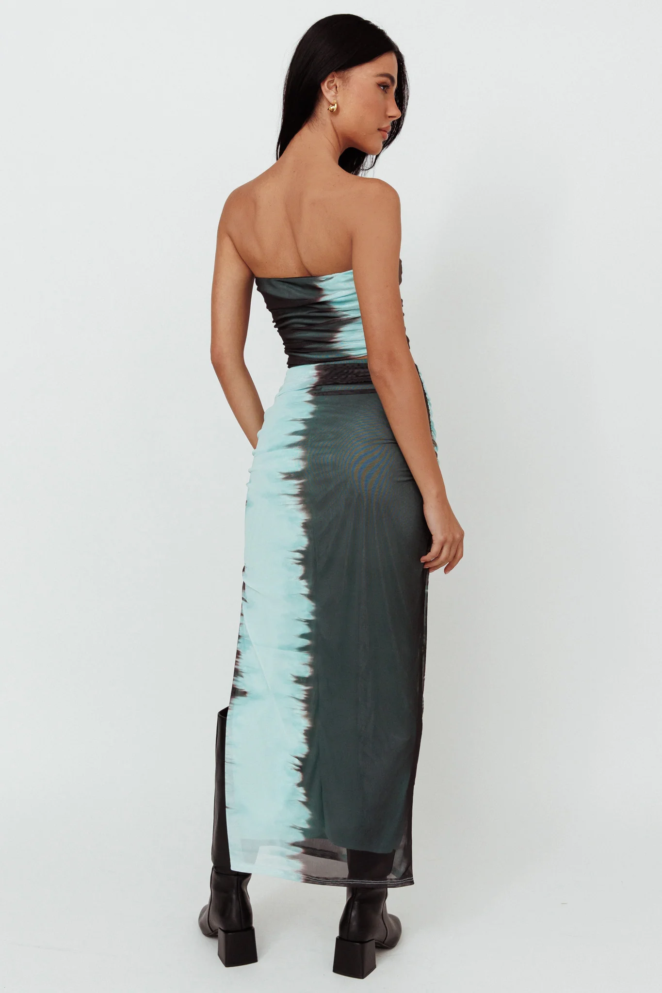 Jolyn Mesh Midi Skirt Charcoal - Sonourner