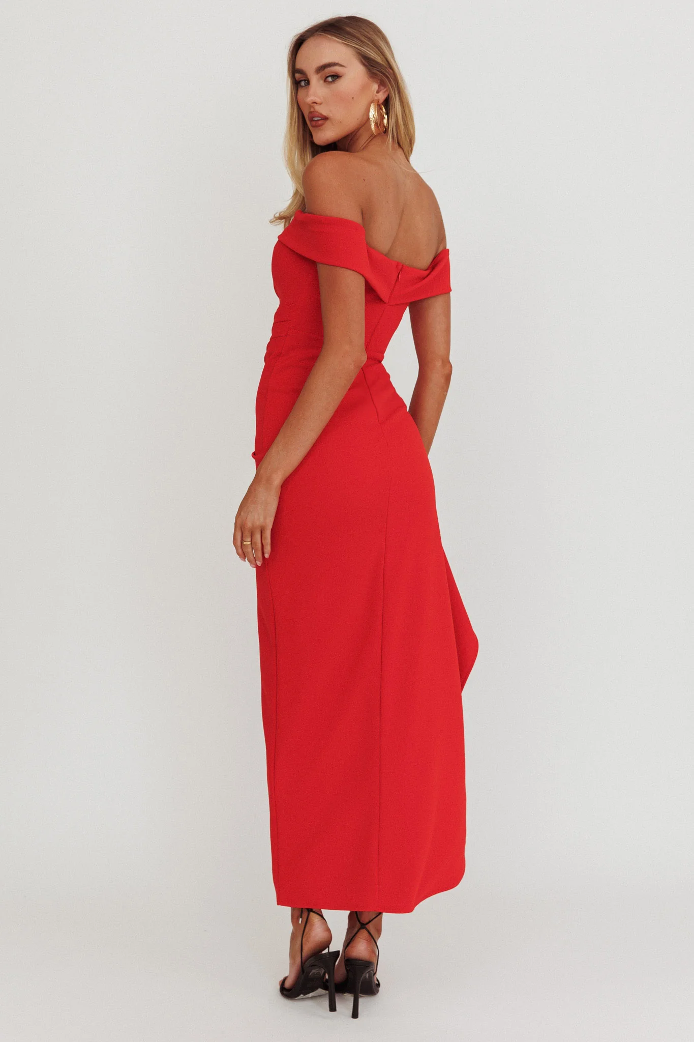 Cha Cha Strapless Thigh Split Dress Red - Sonourner