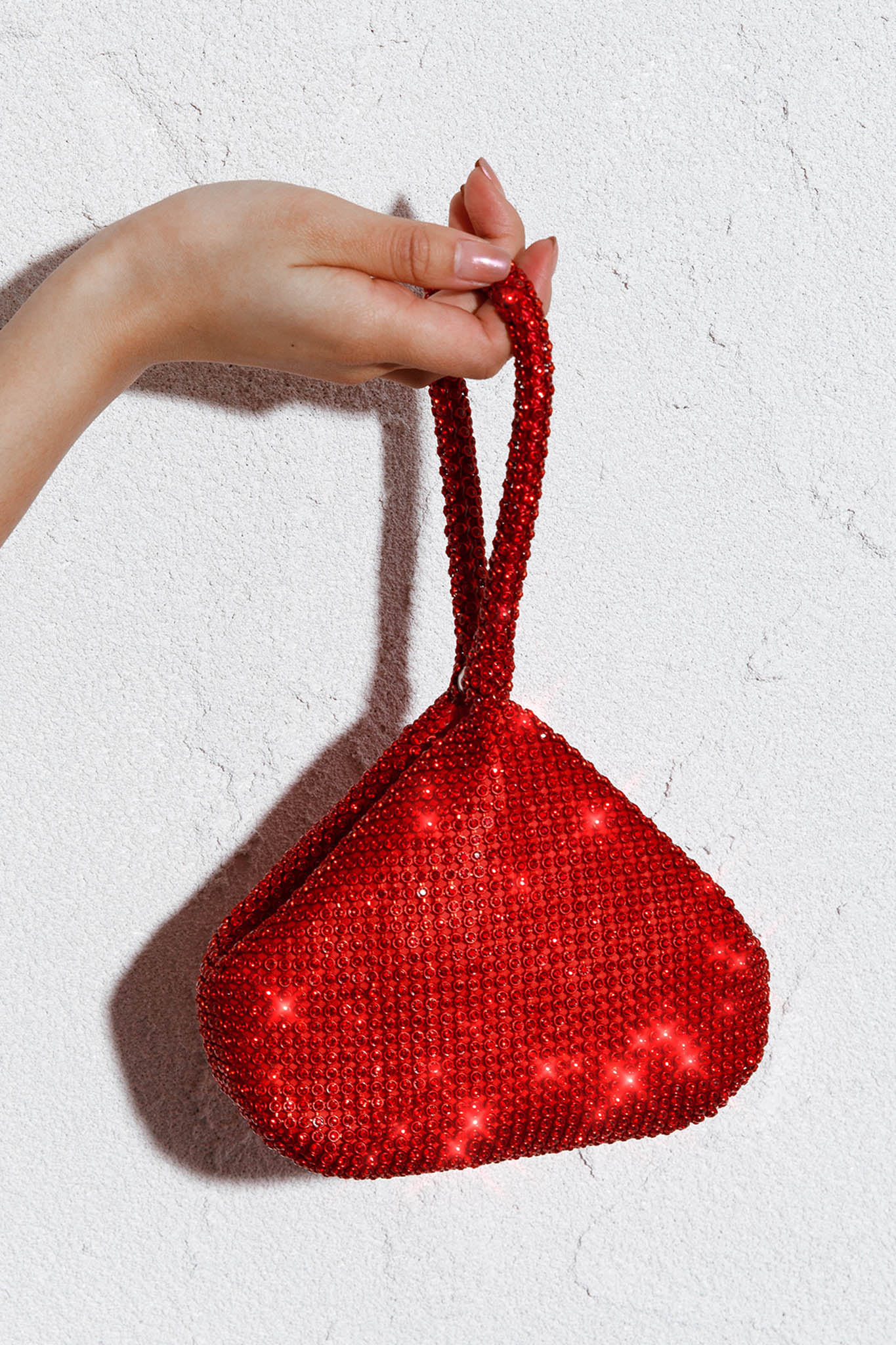 Amore Diamante Mesh Bag Red - Sonourner