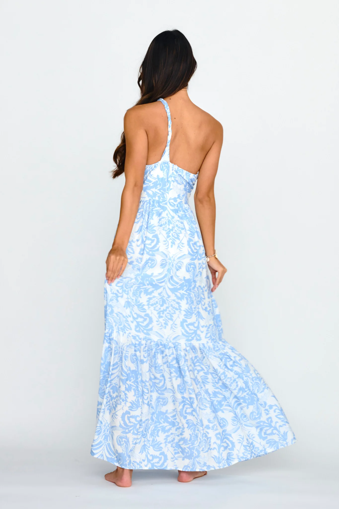 Kamali One-Shoulder Keyhole Maxi Dress Blue - Sonourner