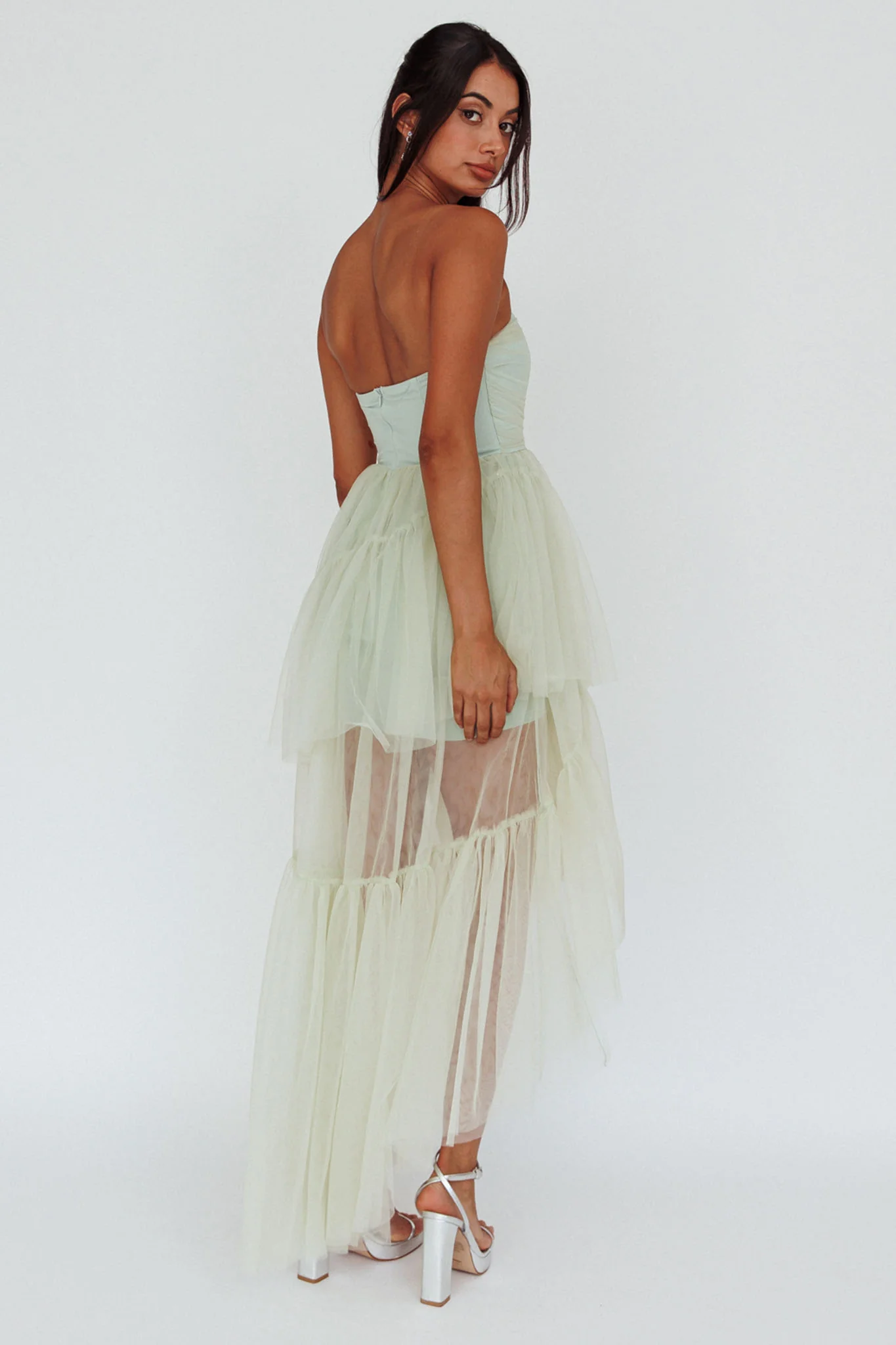 Always & Forever High-Low Midi Dress Sage - Sonourner