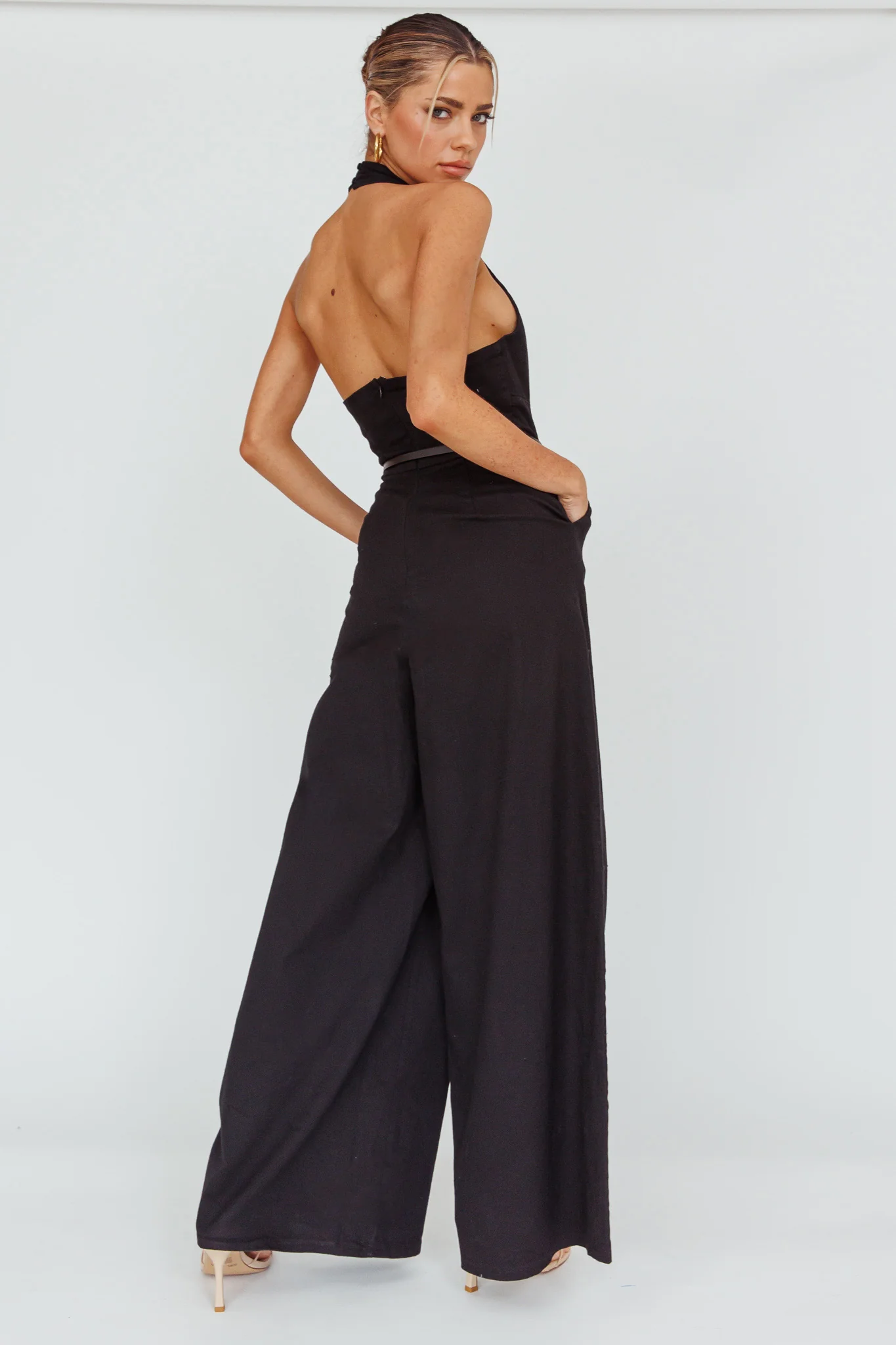 Hilaria Halterneck Jumpsuit Black - Sonourner