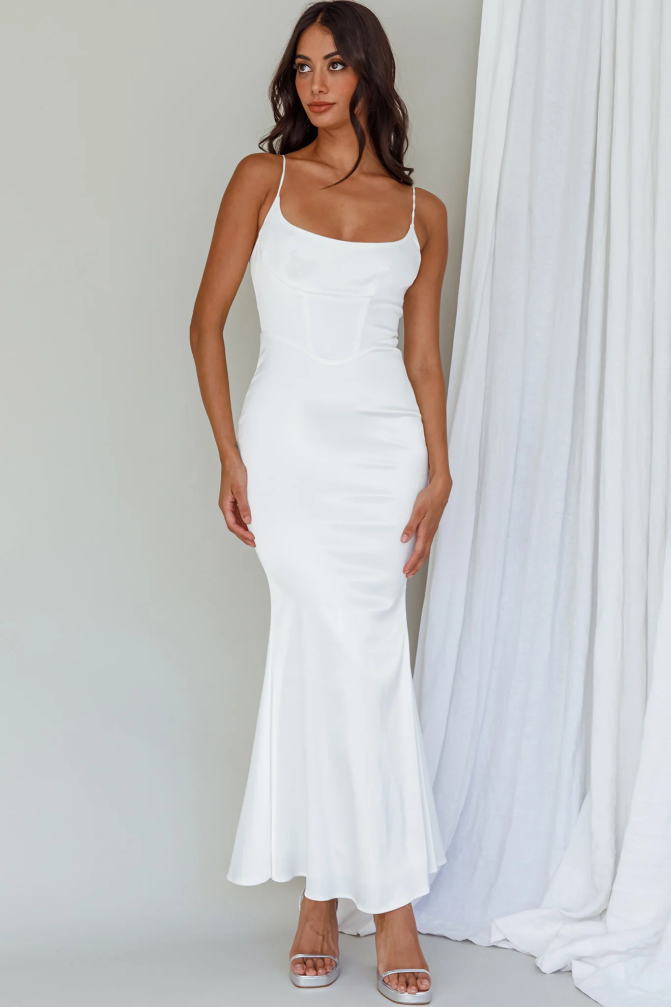 Moon Rising Mermaid Maxi Dress White - Sonourner
