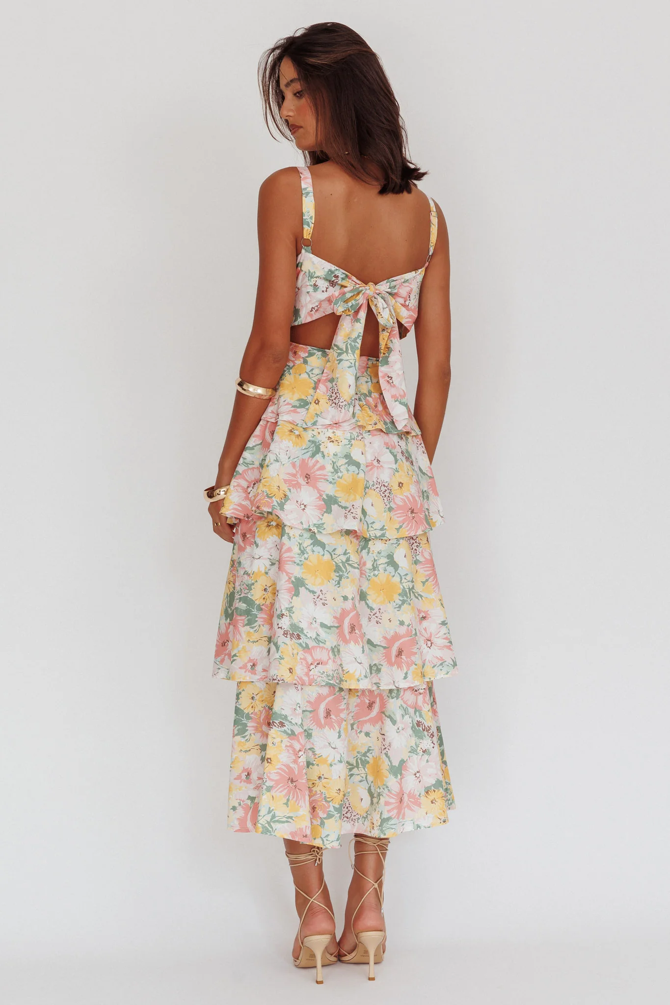 Provence Bloom Tiered Ruffle Maxi Dress Floral - Sonourner