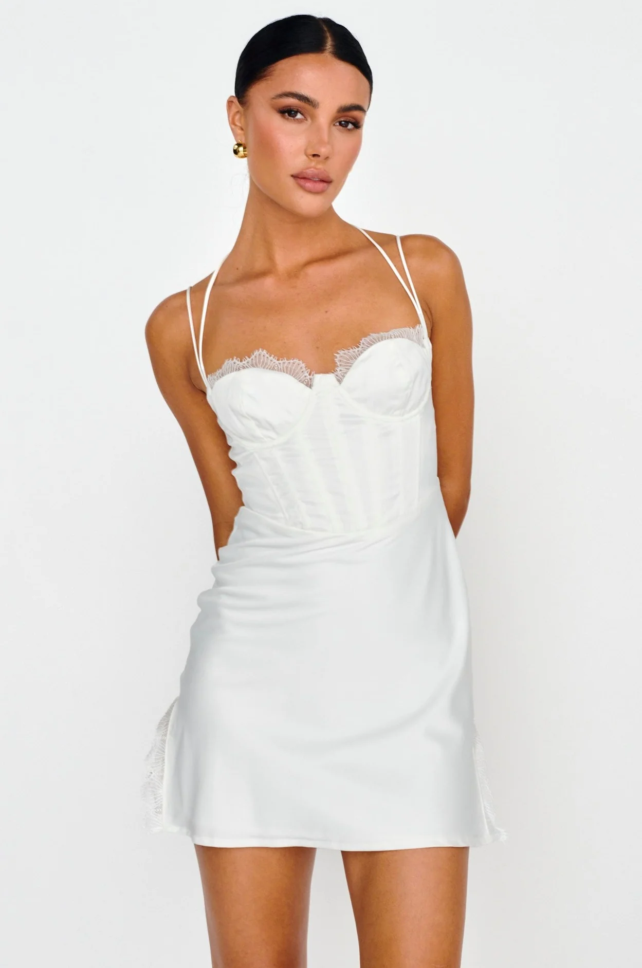 Wishing On A Star Bustier Mini Dress White - Sonourner