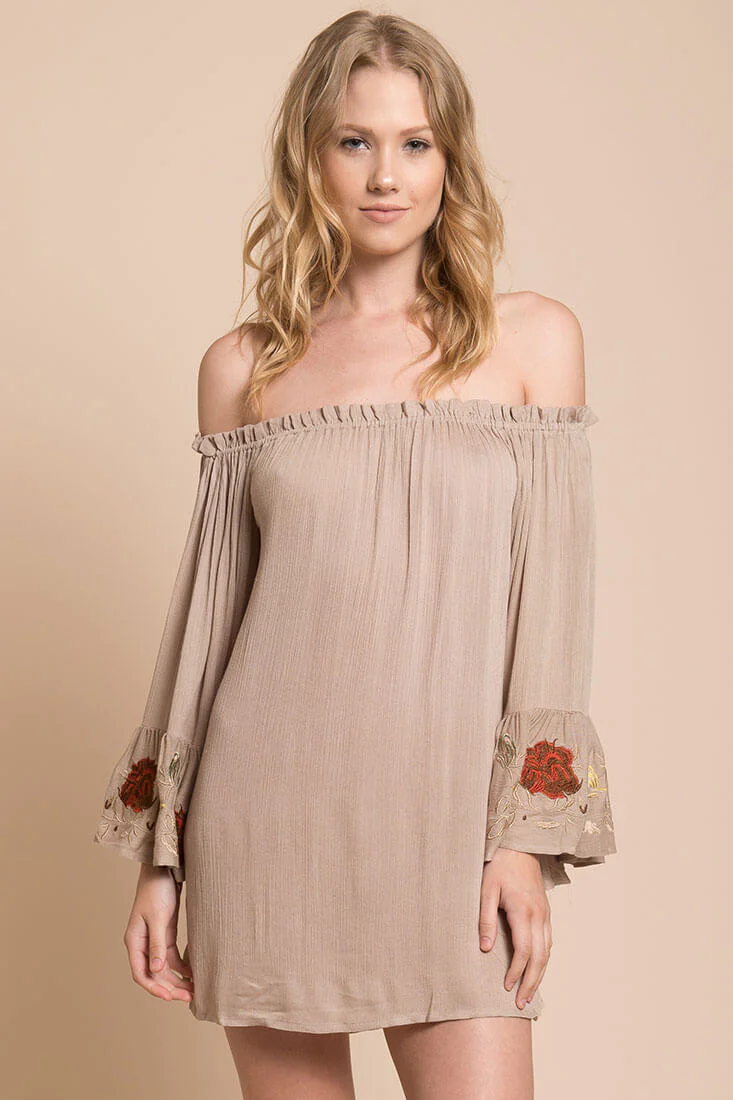 Aubree Loose Dress Taupe - Sonourner