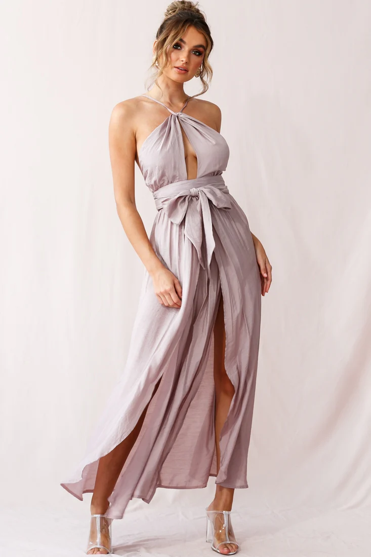 Athena High Split Maxi Dress Mauve - Sonourner