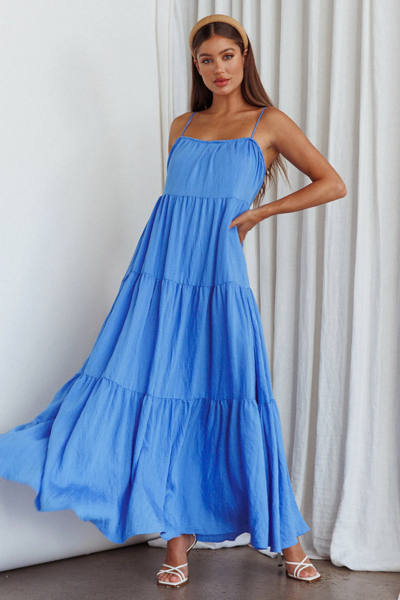 Bora Bora Tied Back Maxi Dress Blue - Sonourner