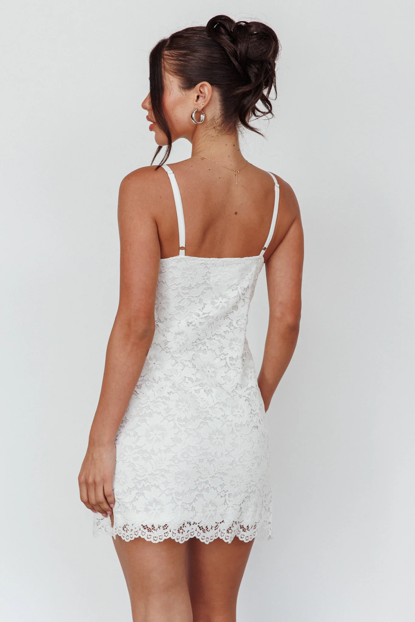 Juniper Moonlight Lace Mini Dress White - Sonourner