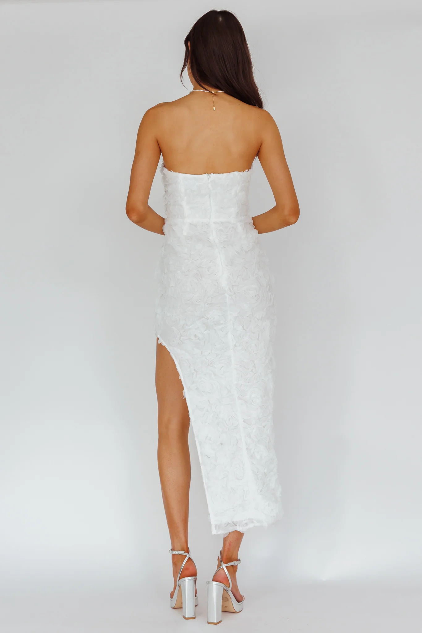 In Paris Embellished Midi Dress White - Sonourner