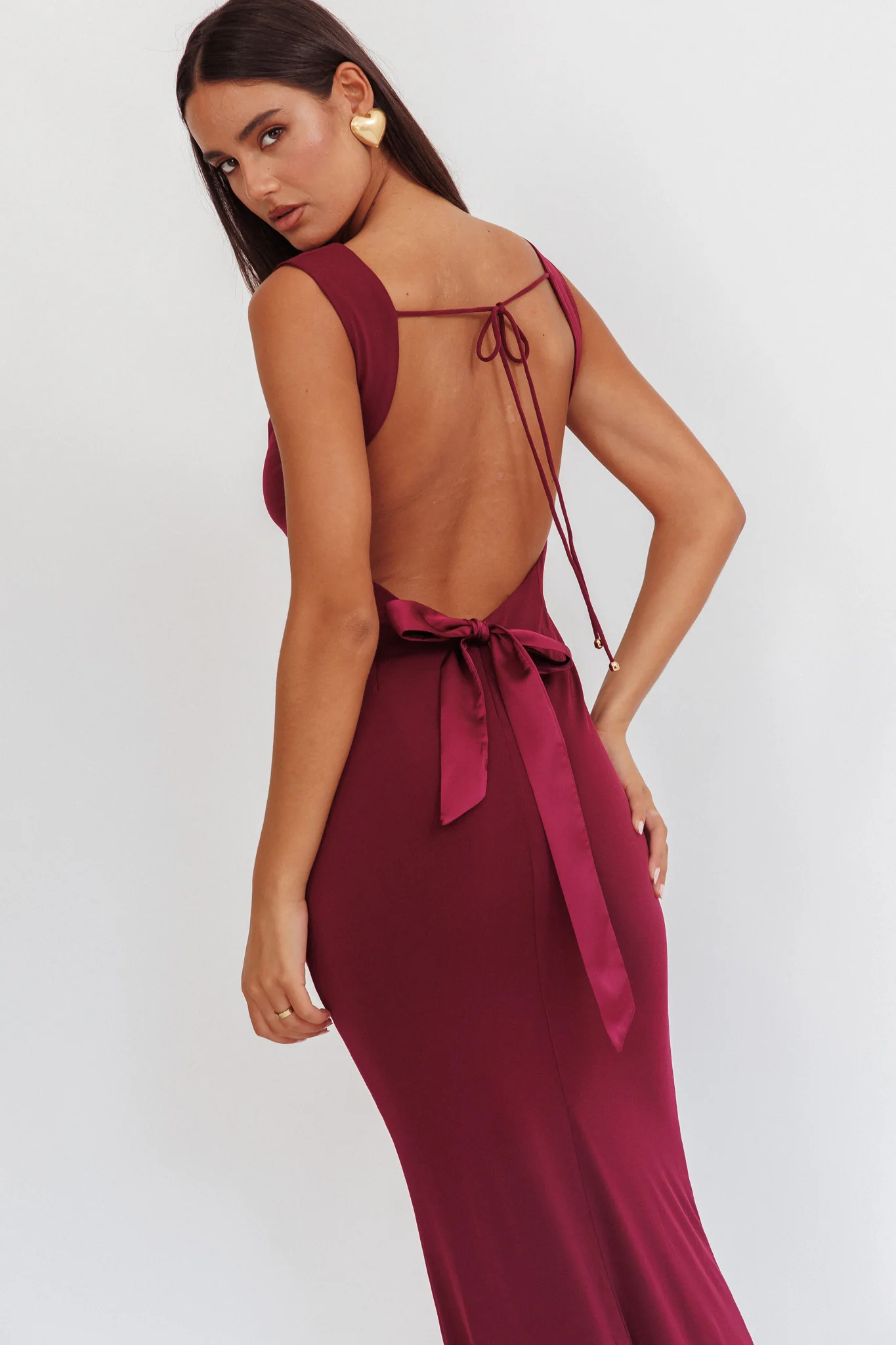 Annabel Bodycon Maxi Dress Wine - Sonourner