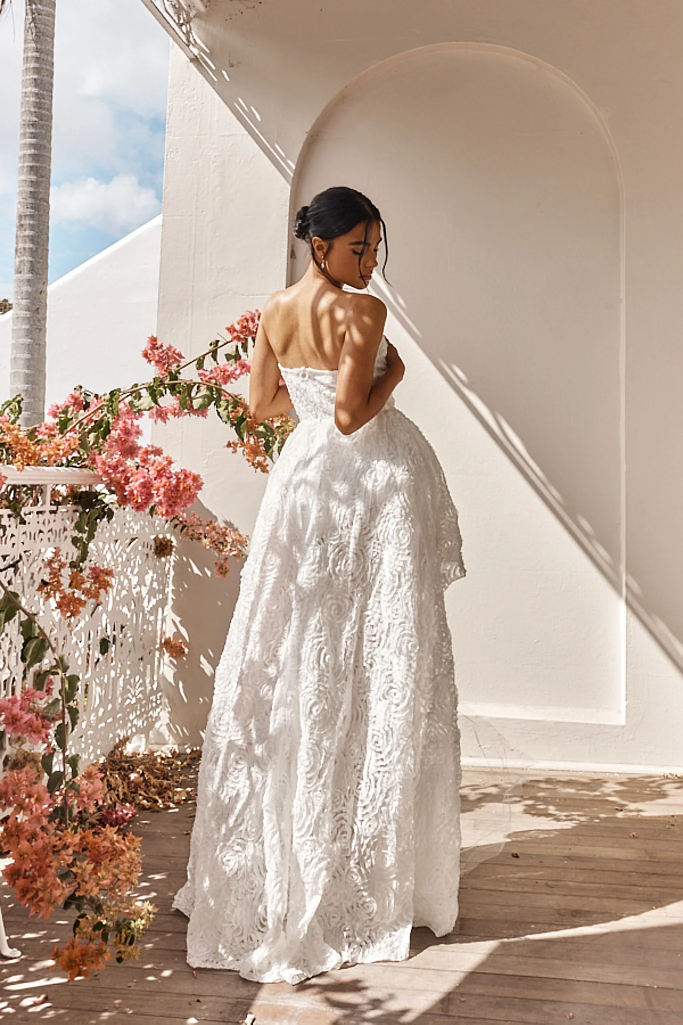 Jeannie High-Low Embellished Mini Dress White - Sonourner