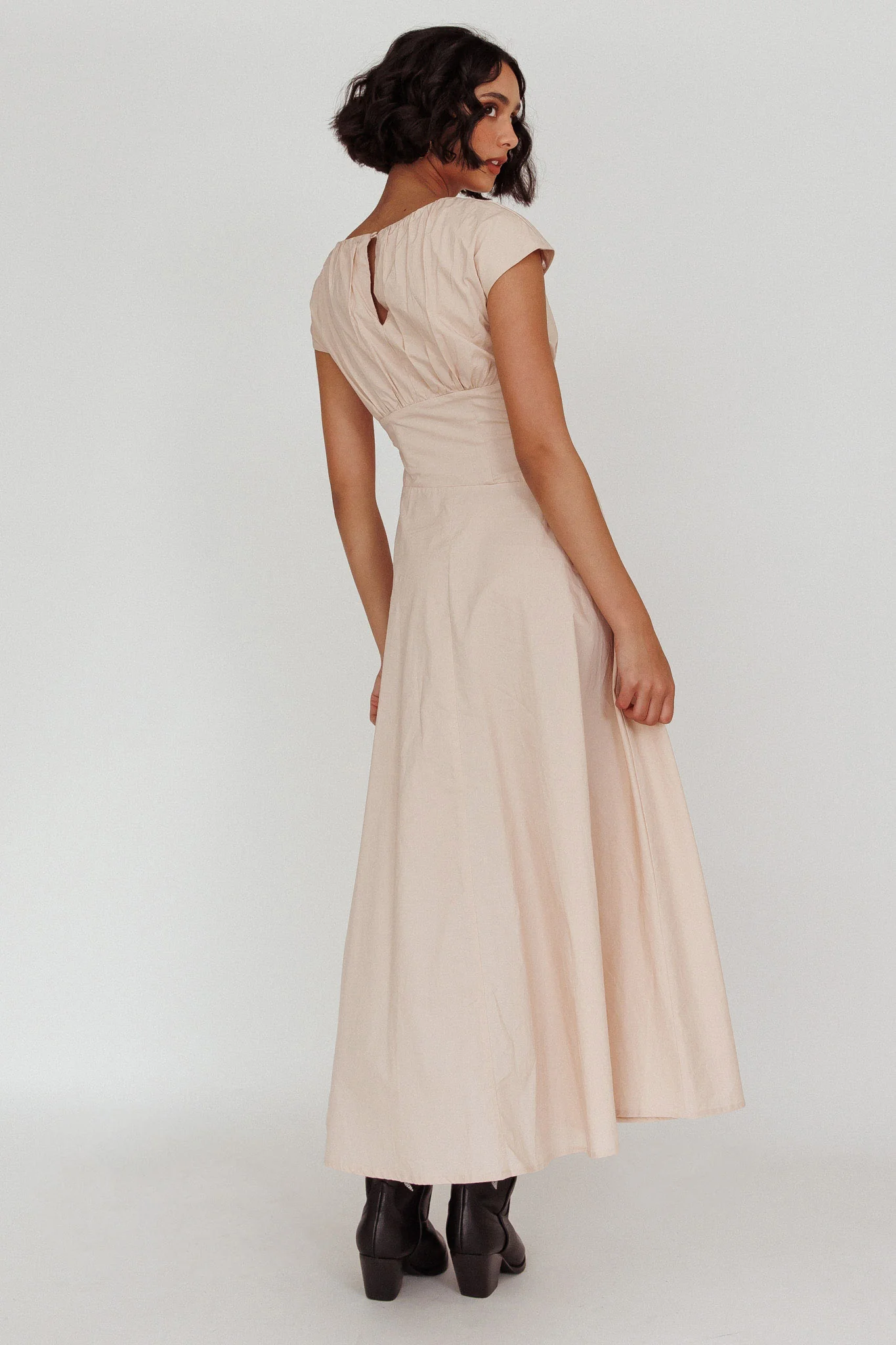 Derry Cap Sleeve A-line Maxi Dress Oat - Sonourner