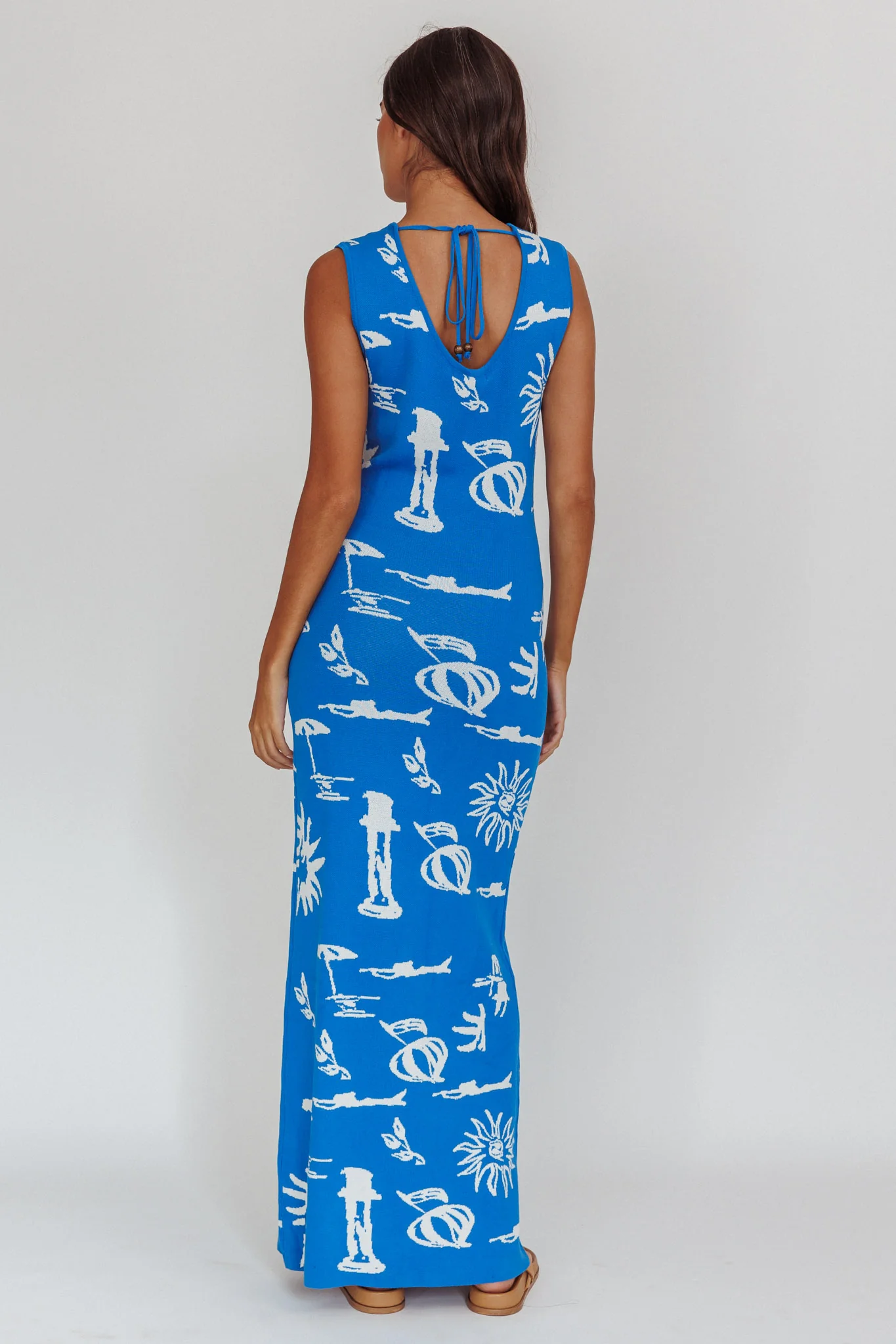 Irene Column Silhouette Maxi Dress Blue - Sonourner
