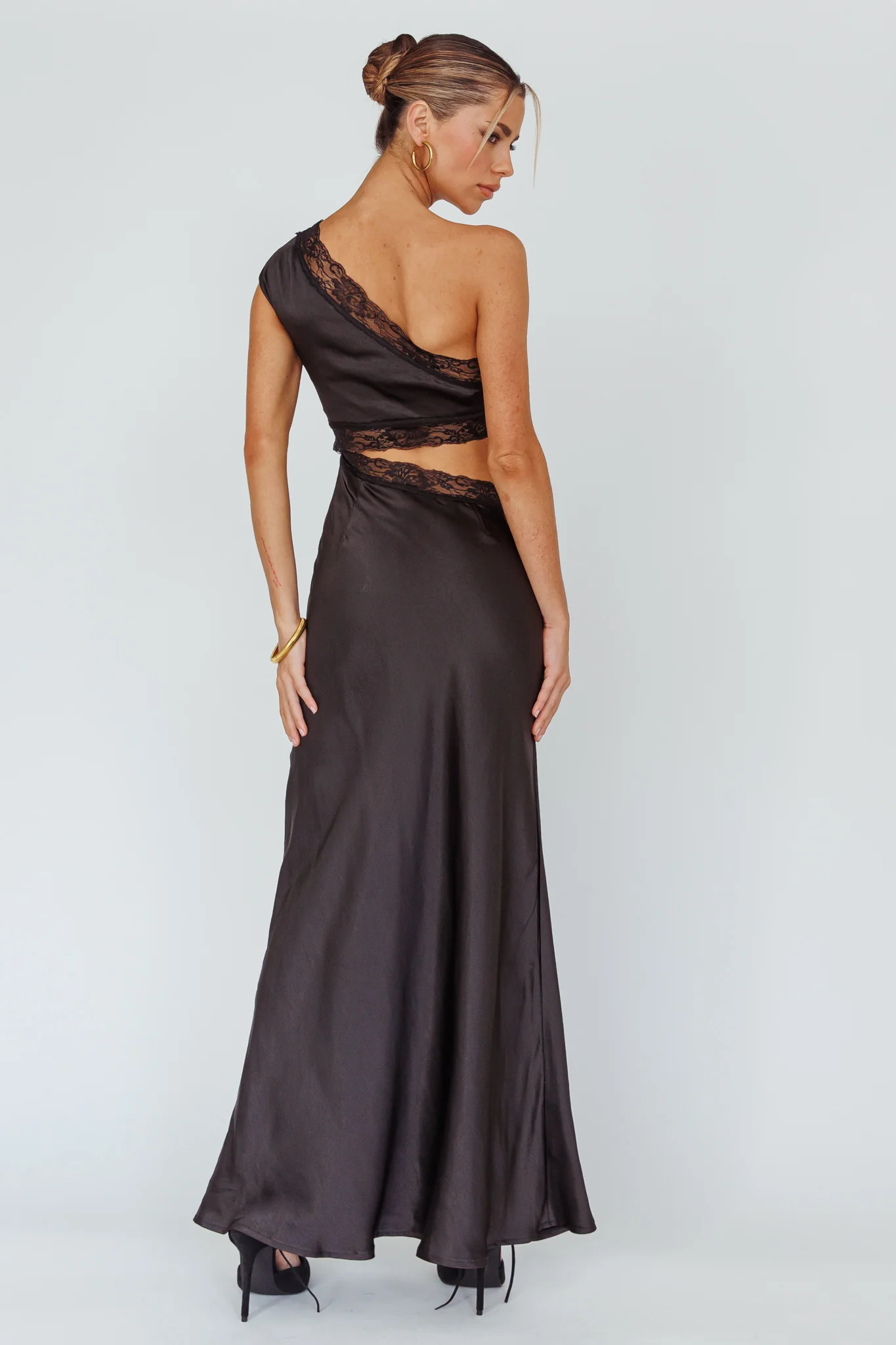 Mahli One-Shoulder Maxi Dress Black - Sonourner