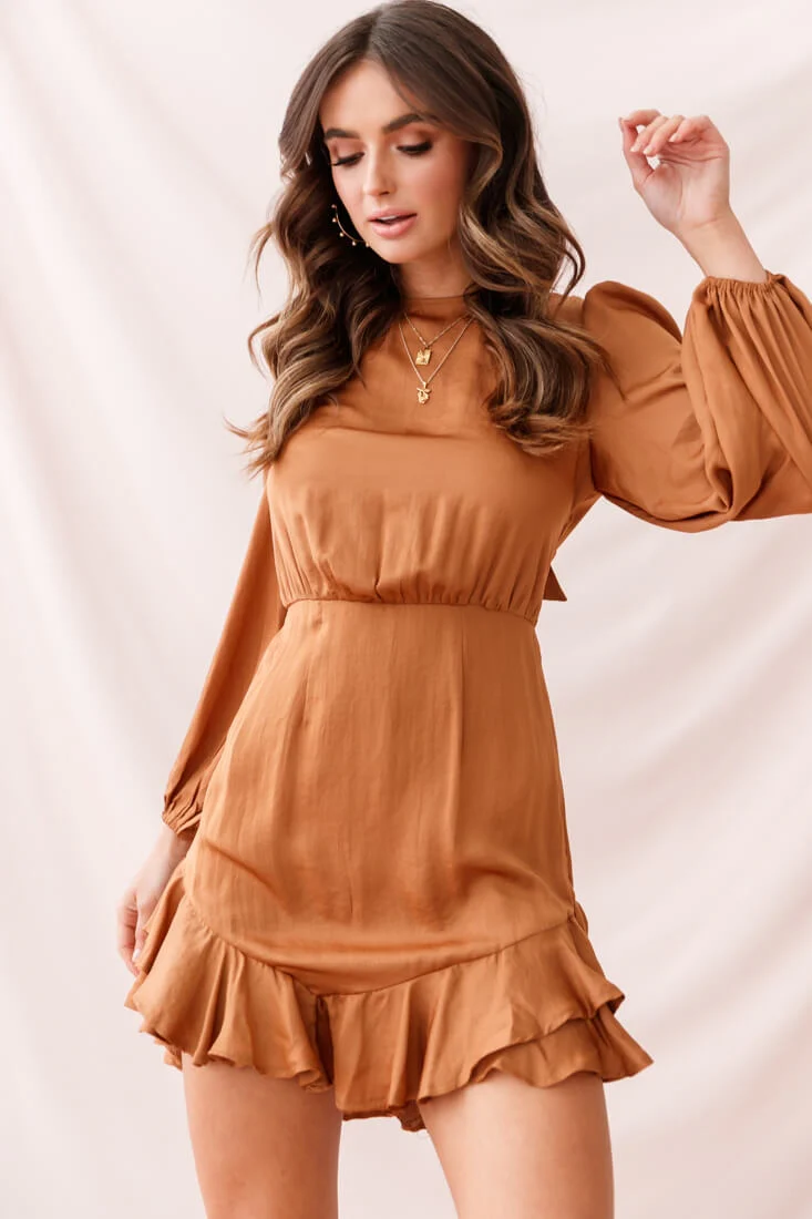 Sydney Double Bow Back Dress Copper - Sonourner