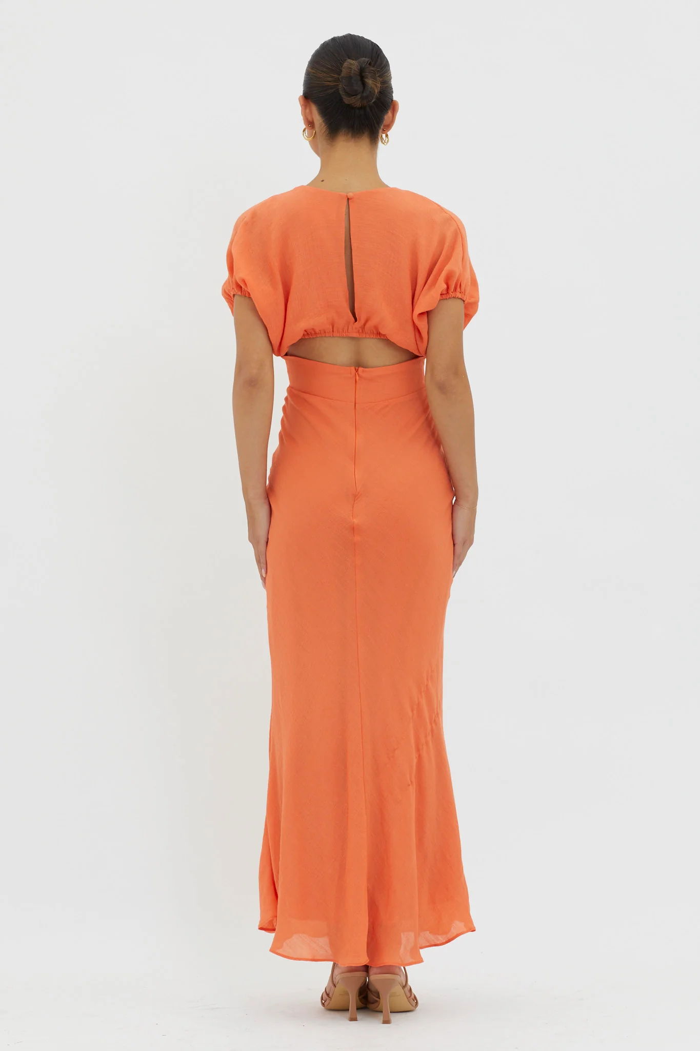 Dare To Live V-Neck Maxi Dress Orange - Sonourner