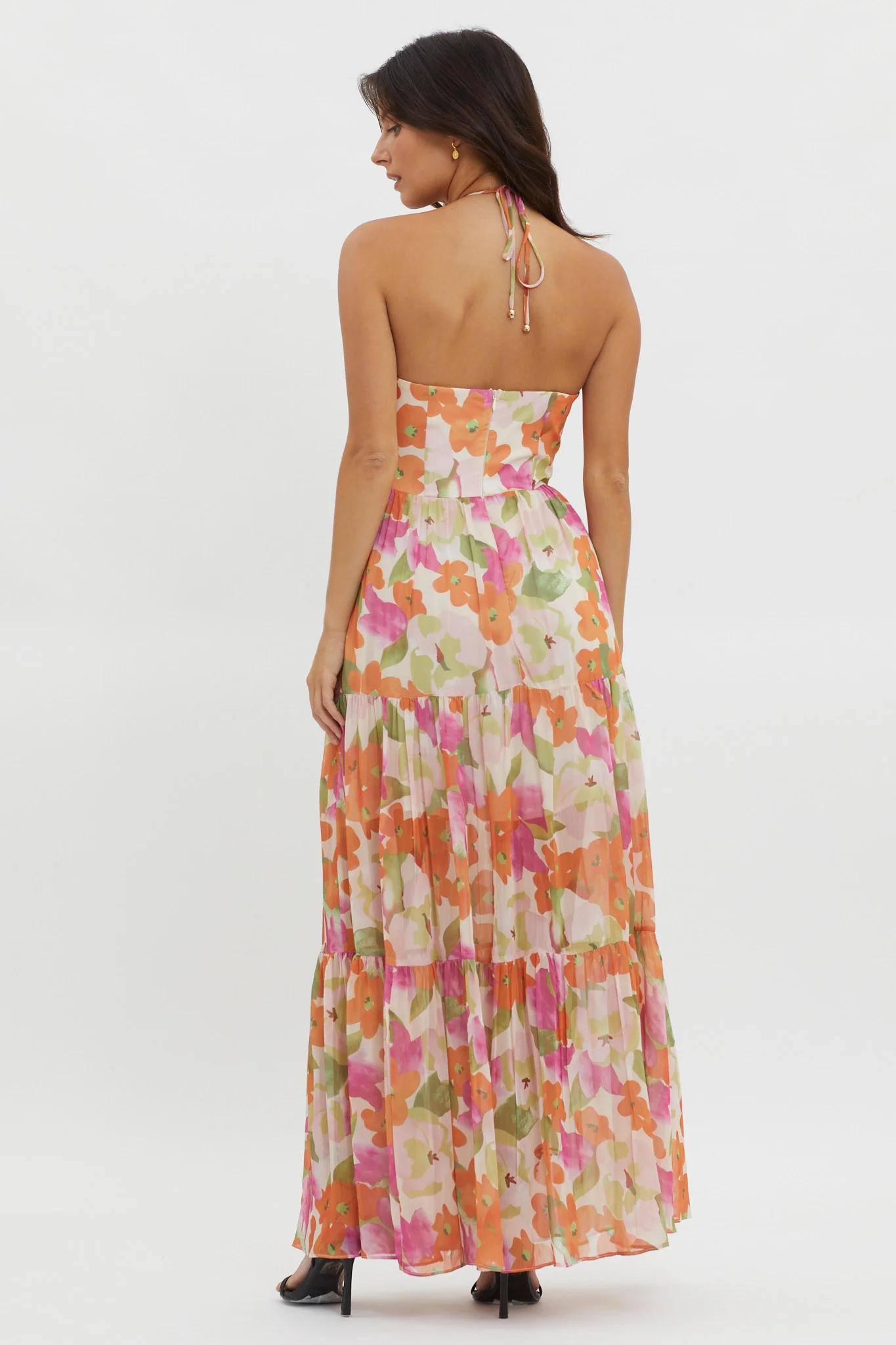 Main Attraction Halterneck Dress Print Pink - Sonourner