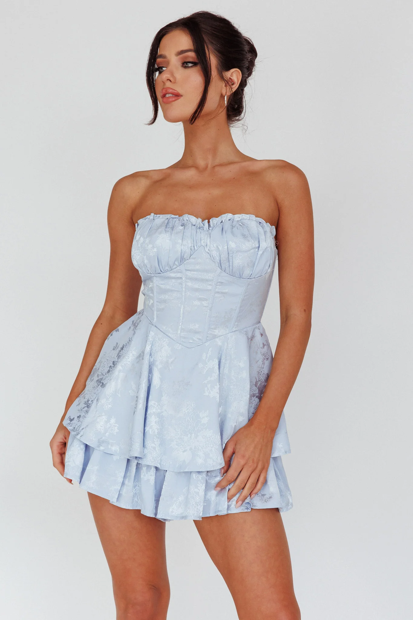 Angel Sky Gathered Bust Romper Dust Blue - Sonourner