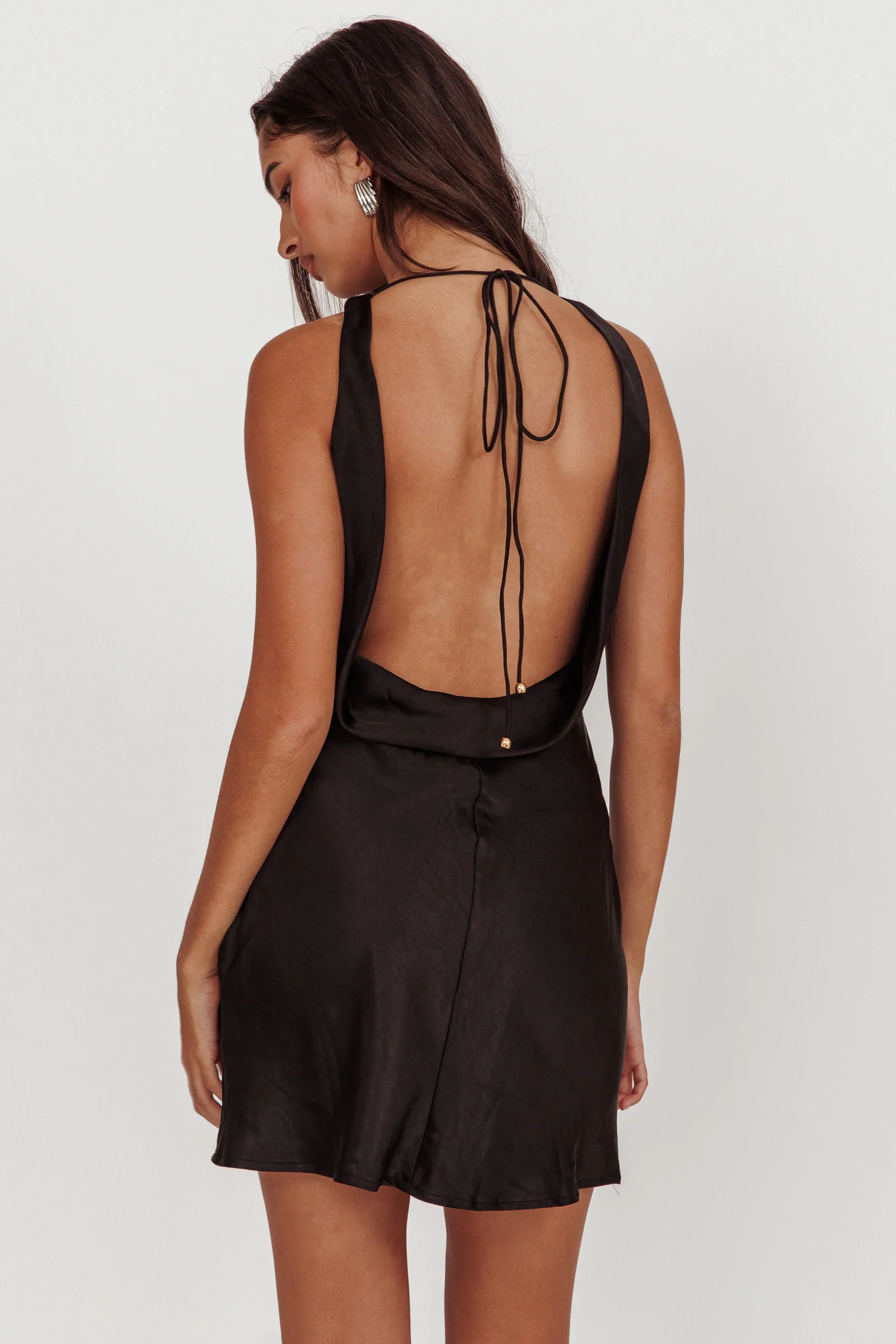 Cassiopeia Open Back Mini Dress Black - Sonourner