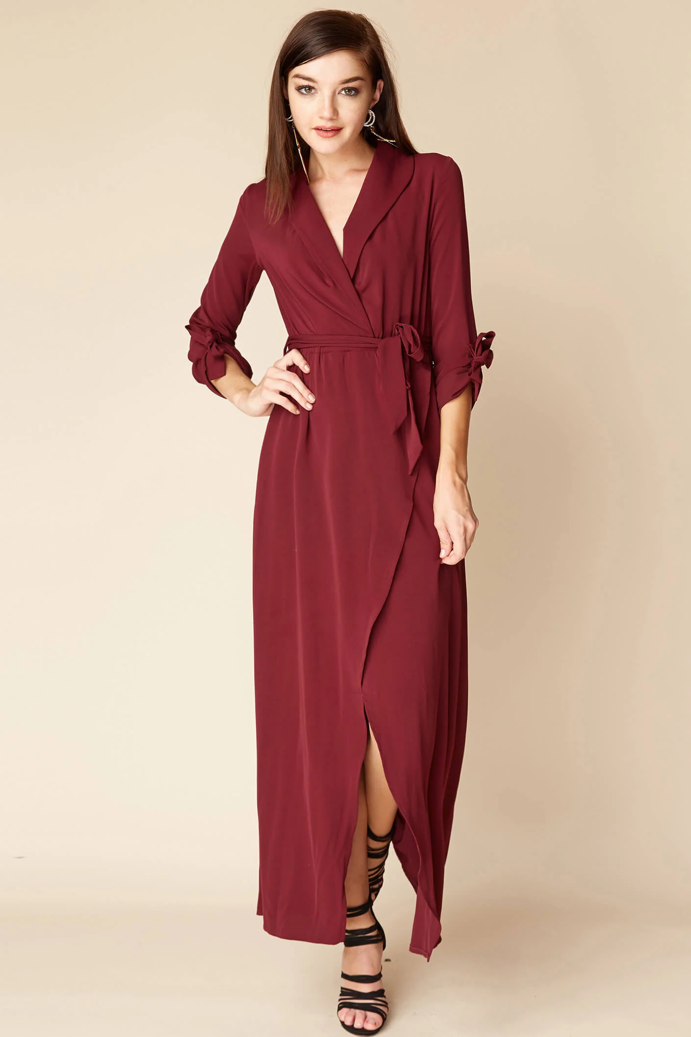 Sophia Romantic Maxi Dress Berry - Sonourner