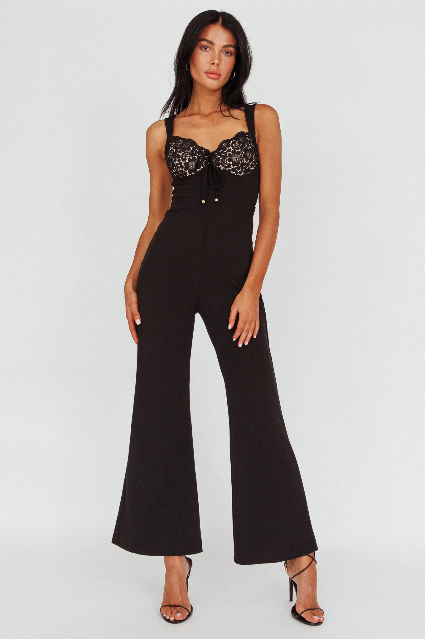 Ti Amo Lace Bust Jumpsuit Black - Sonourner