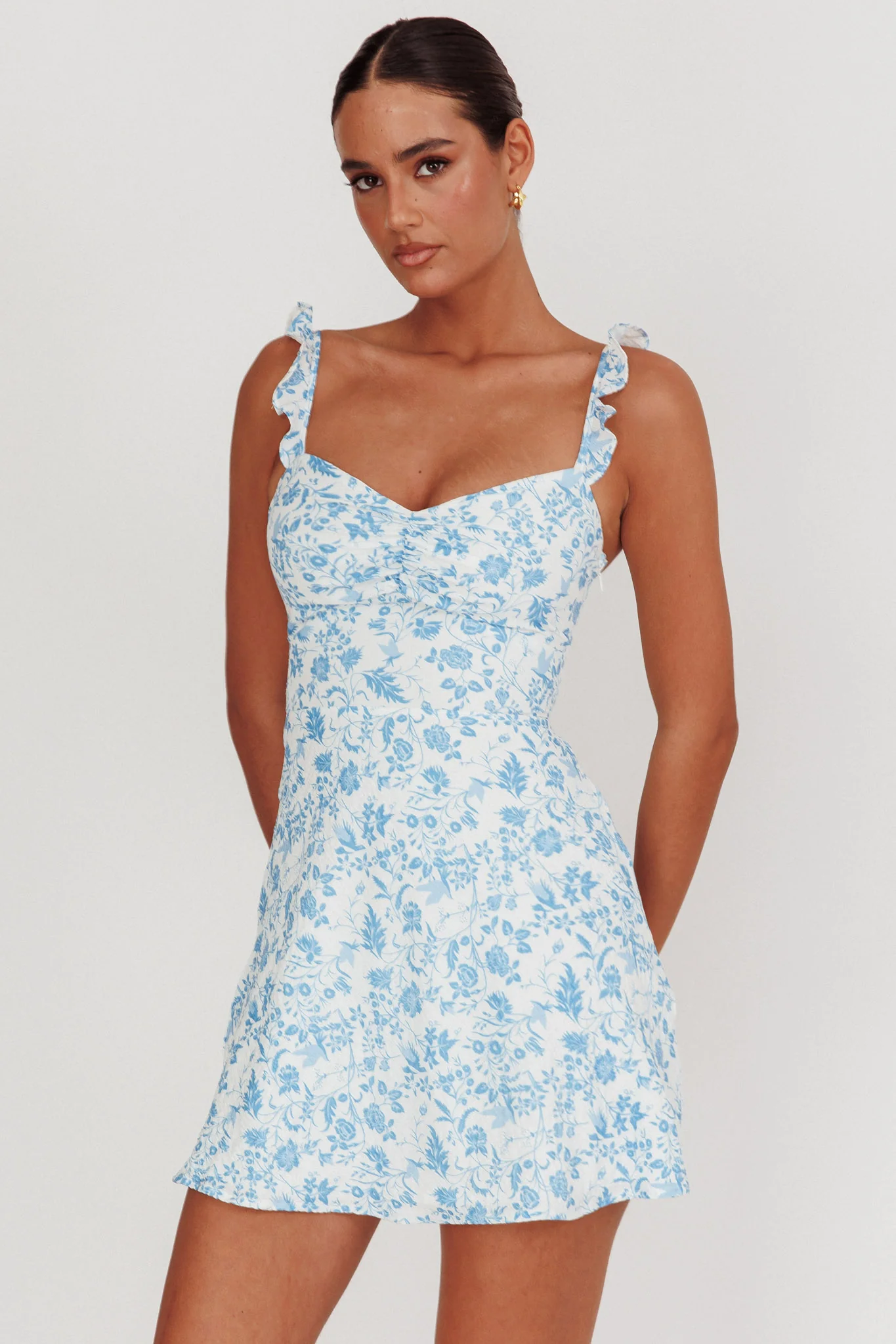 Sorbet A Line Mini Dress Blue - Sonourner