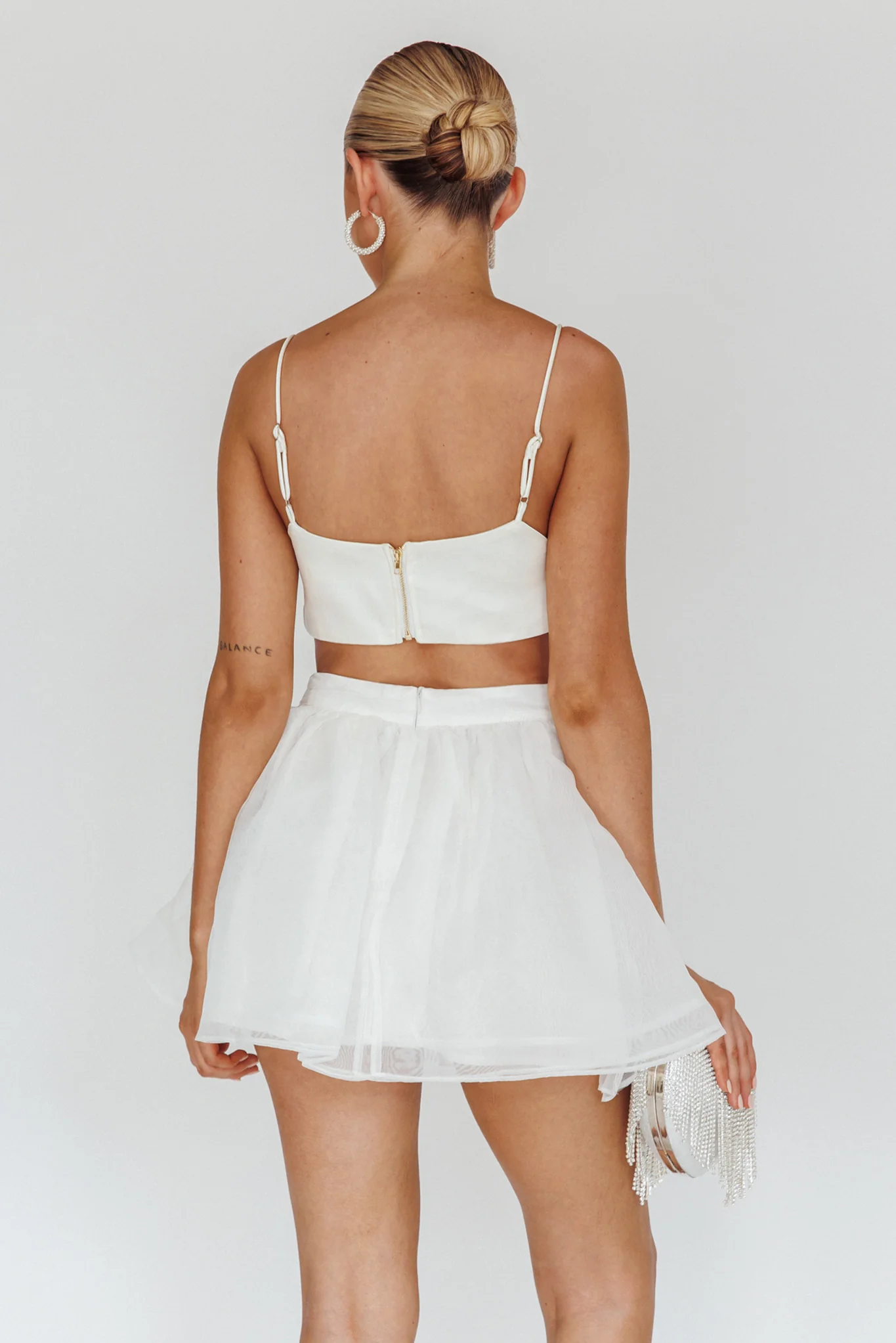 Karrie Layered Ballet Mini Skirt White - Sonourner