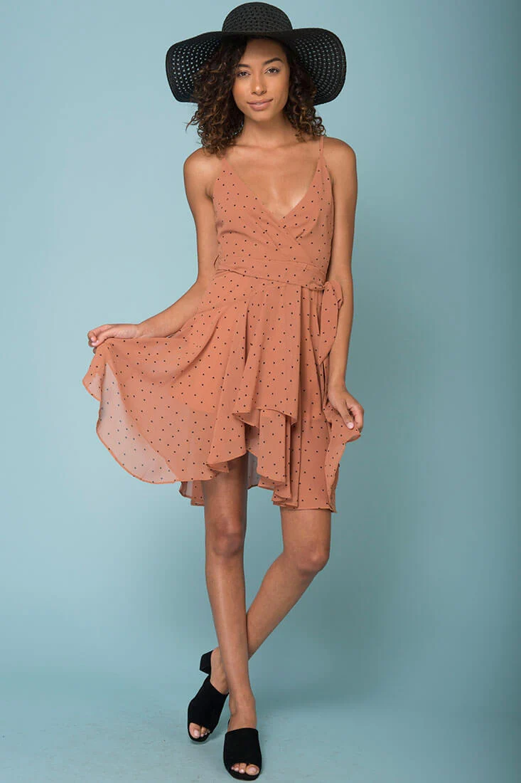 Miah Tied Waist Dress Tan - Sonourner