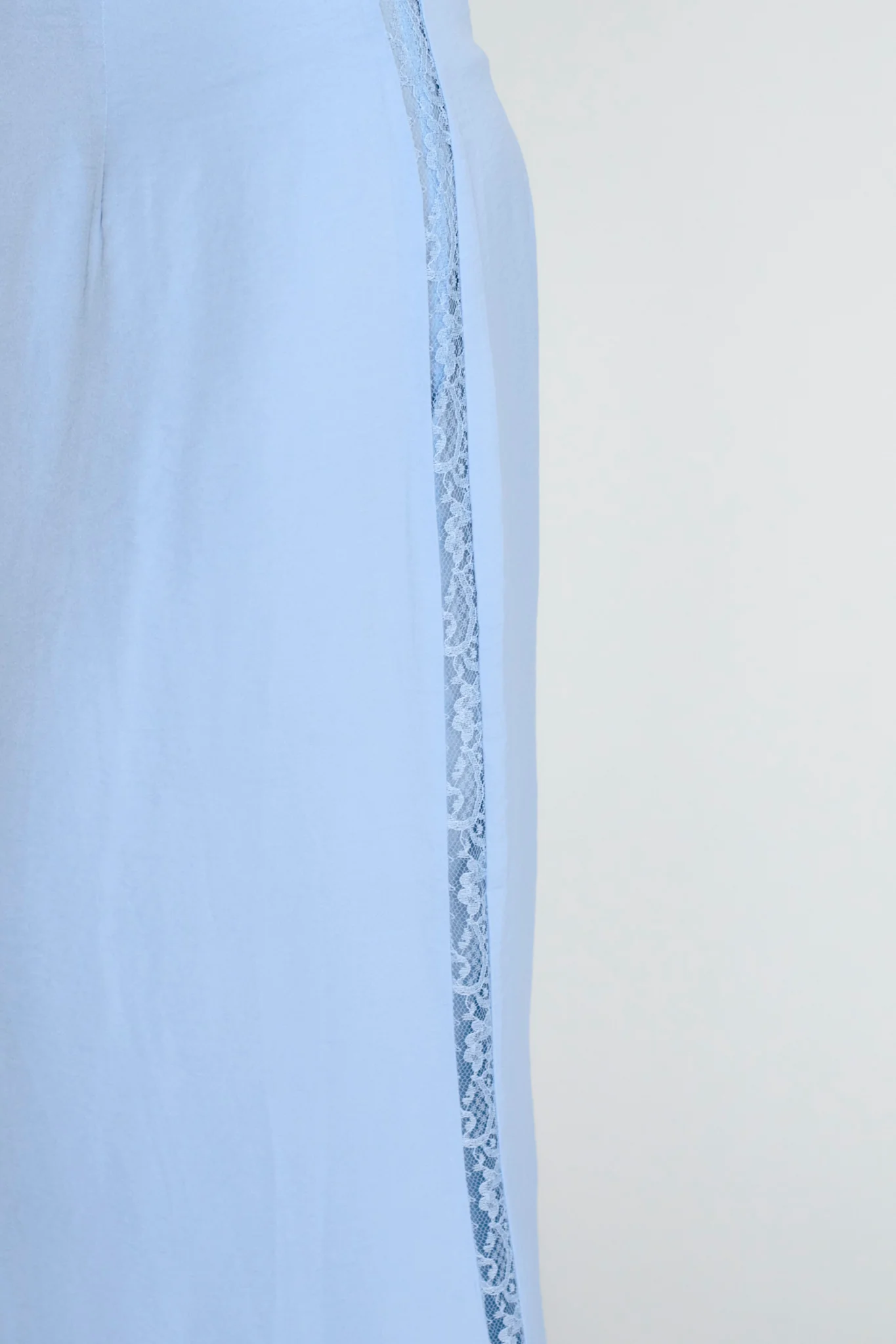Pammy Lace Trim Maxi Skirt Cloud Blue - Sonourner