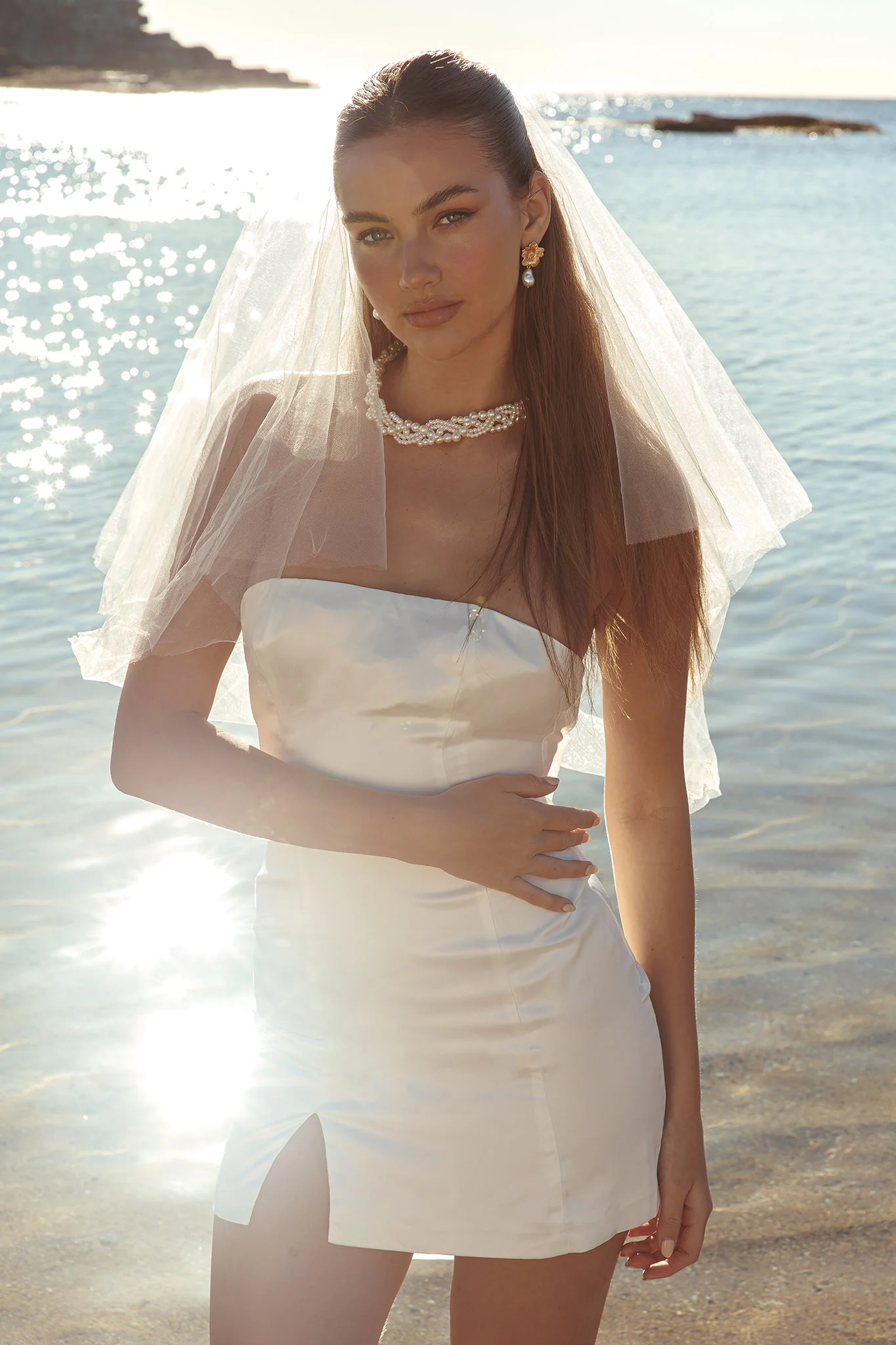 Always And Forever Back Bow Mini Dress White - Sonourner