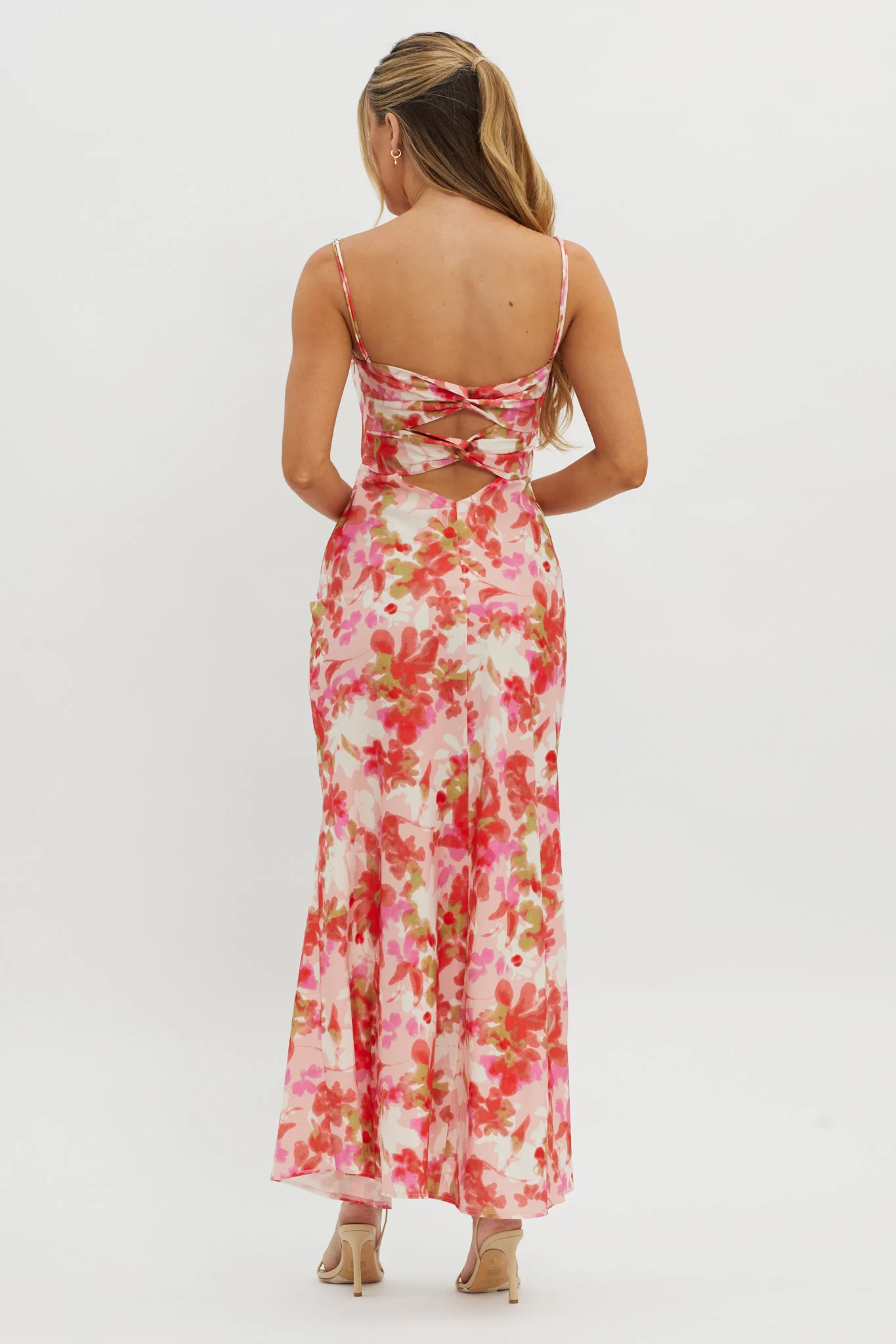 Marianna Twist Back Maxi Dress Pink - Sonourner