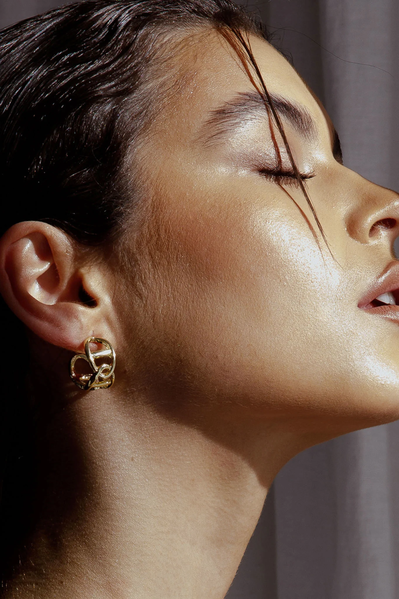 Knox Chain Link Small Hoop Earrings Gold - Sonourner