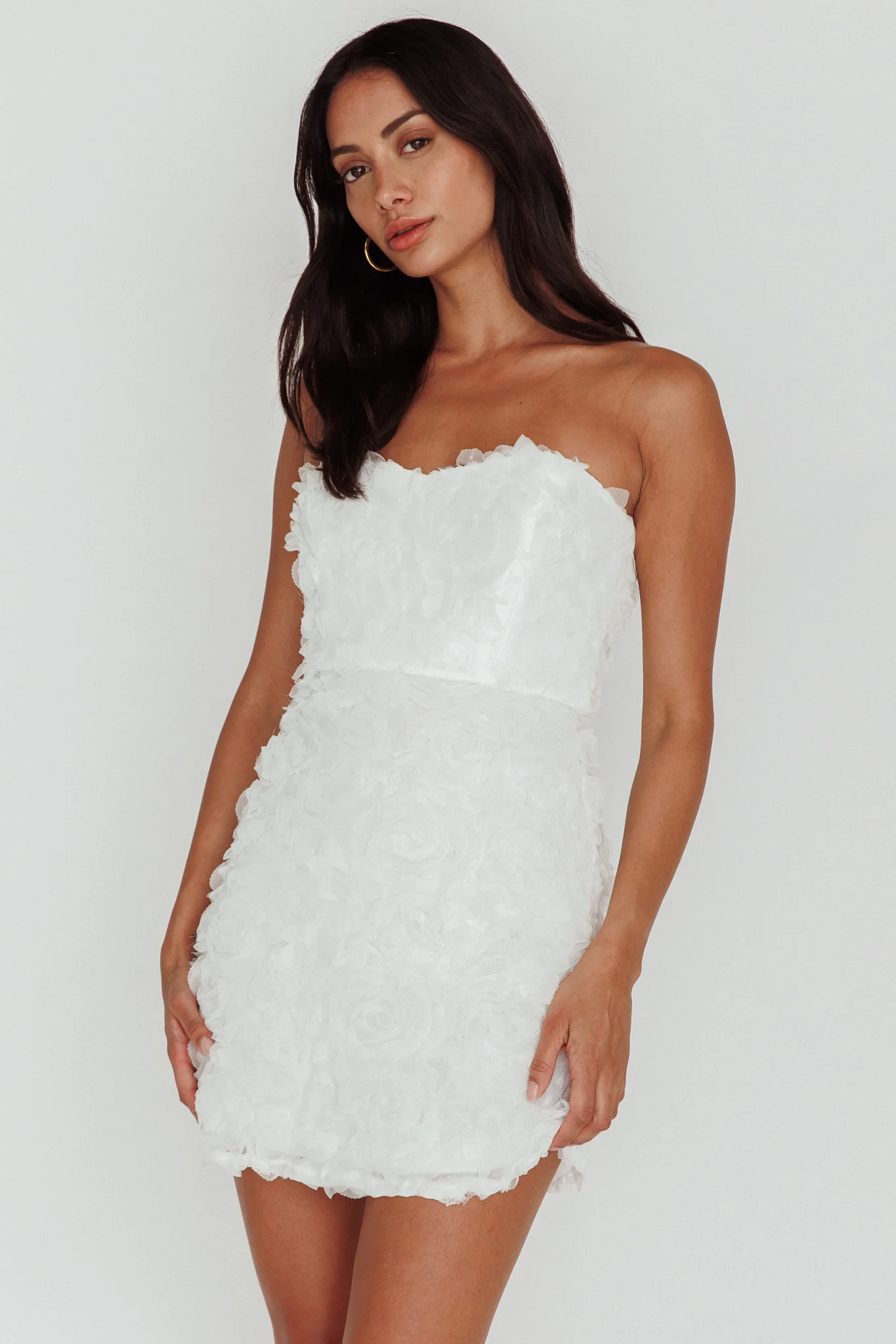 In Paris Embellished Mini Dress White - Sonourner