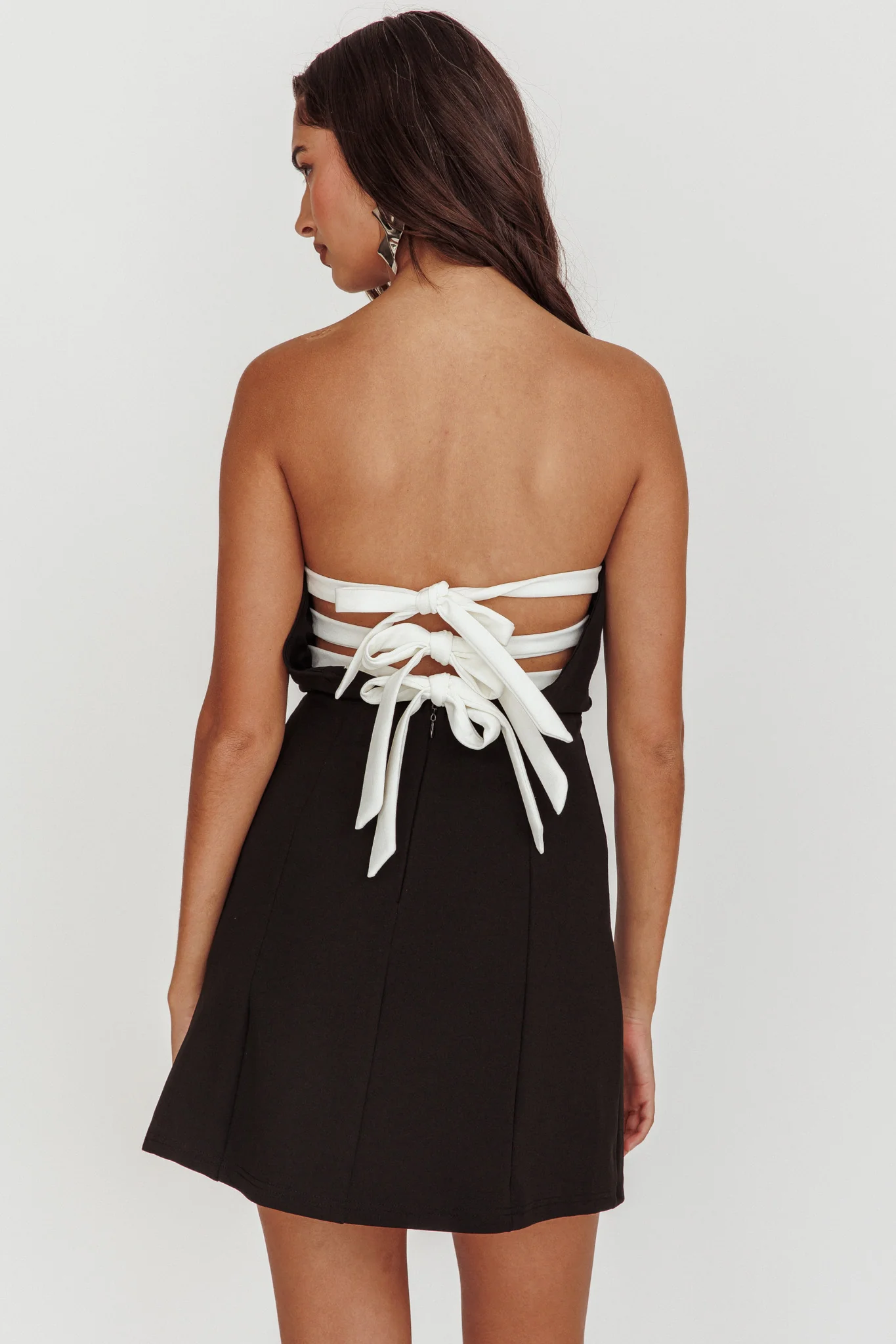 Ginger Strapless Sweetheart Mini Dress Black - Sonourner