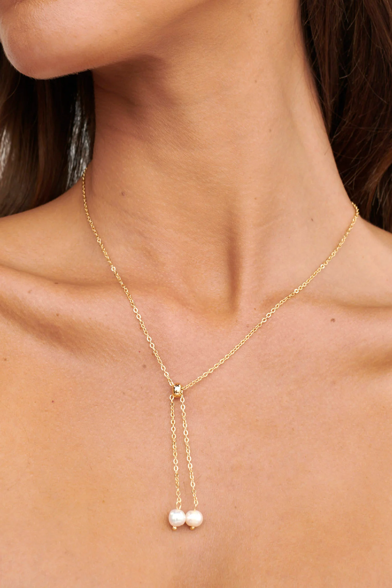 Esme Pearl Drop Necklace Gold - Sonourner