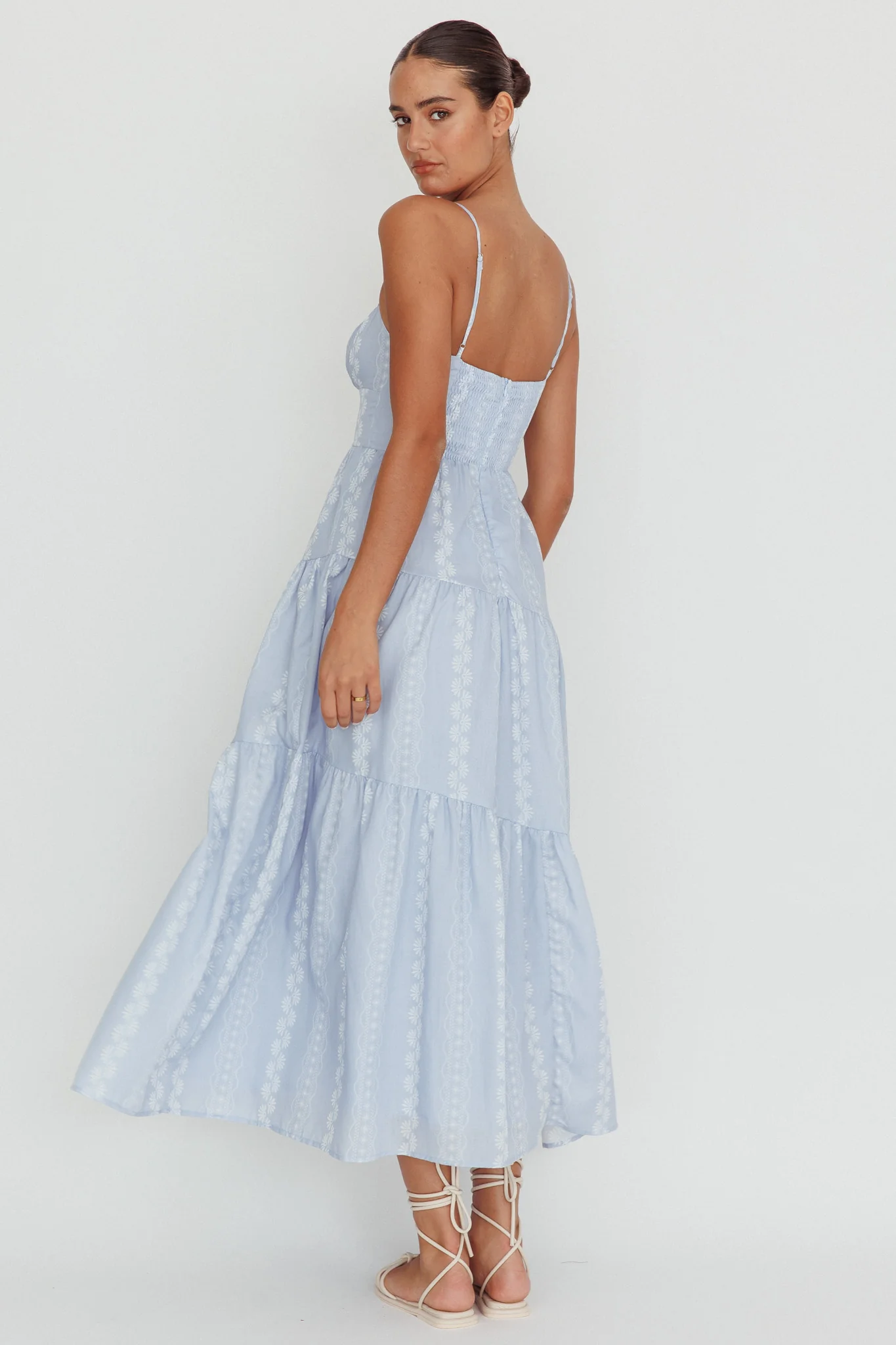 Doe Tied Bust Maxi Dress Blue - Sonourner