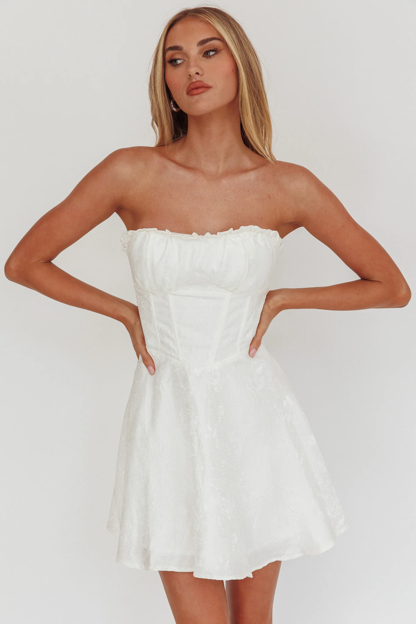 Savanna Corset Bodice Mini Dress Ivory - Sonourner