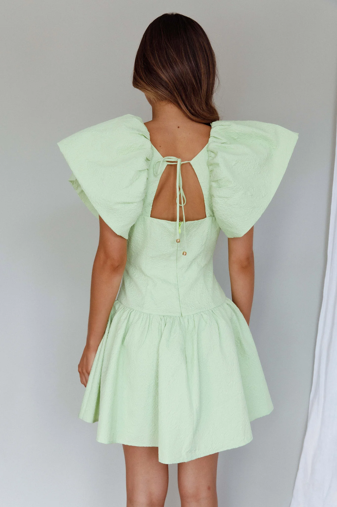Self Love Flounce Hem Dress Lime - Sonourner