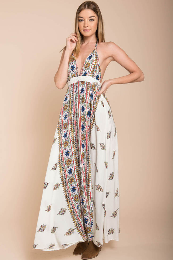 Shaylene Brunch Maxi Dress White - Sonourner